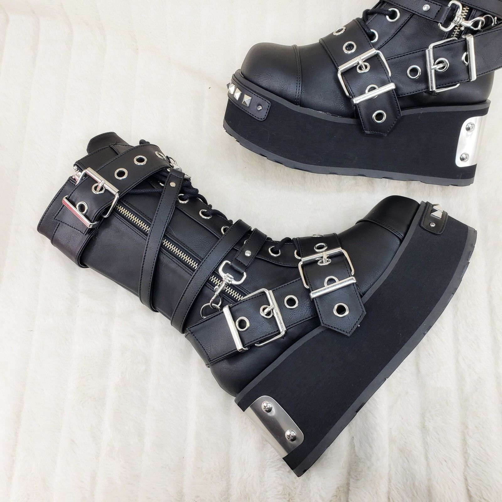 Other Trashville 250 Multi Strap Goth Punk Rock 3.25" Platform Boo Size US 12 / EU 45 - 8 Thumbnail