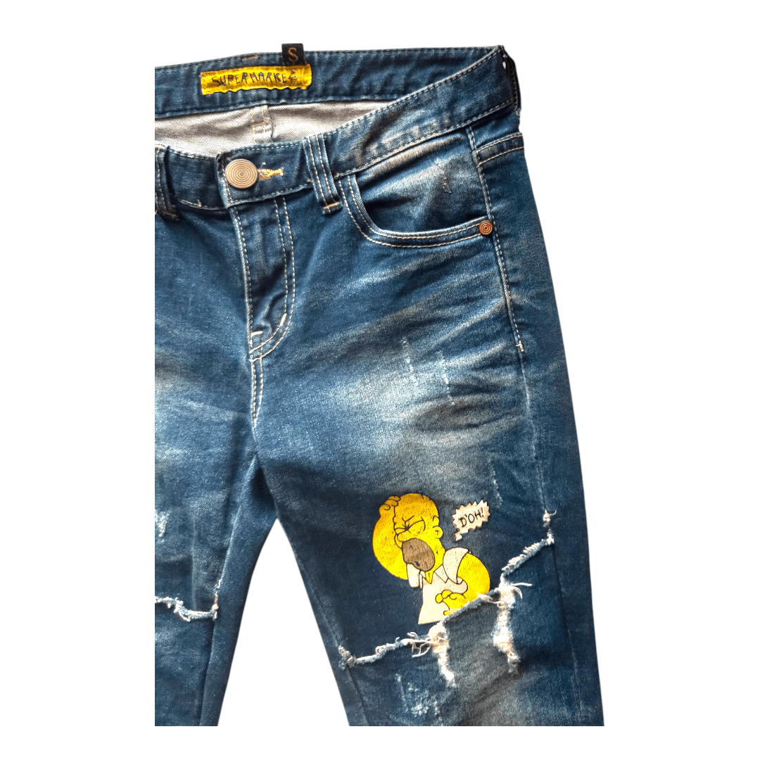 Other Vintage Ripped Jeans Supermarket The Simpsons Size 25" / US 0 / IT 36 - 4 Thumbnail