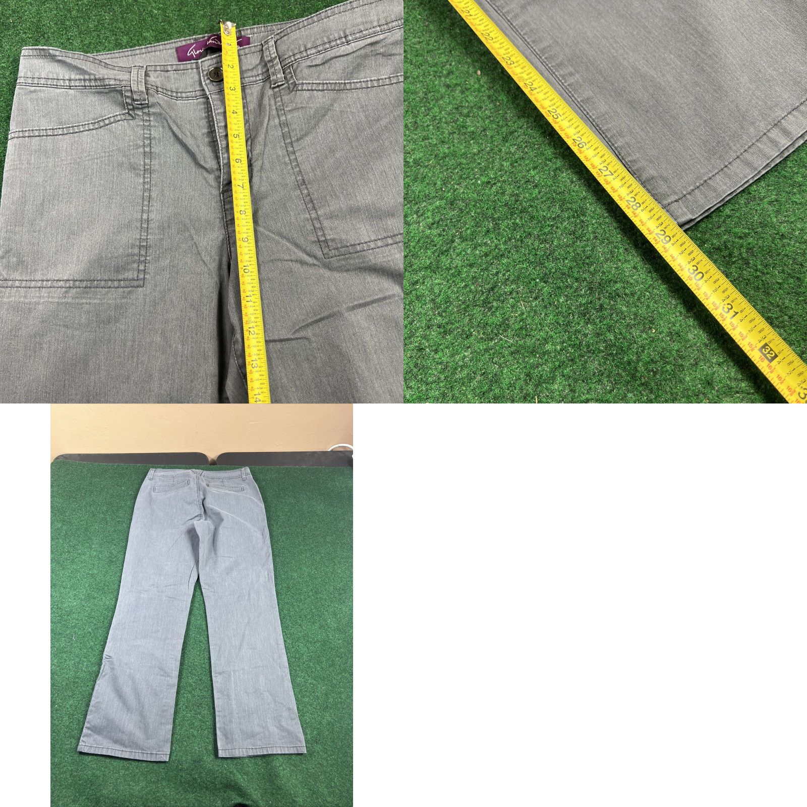 Gloria Vanderbilt Gloria Vanderbilt MONA Size 8 Petite Gray Straight Leg Dress Women's Pants Size 30" / US 8 / IT 44 - 8 Thumbnail