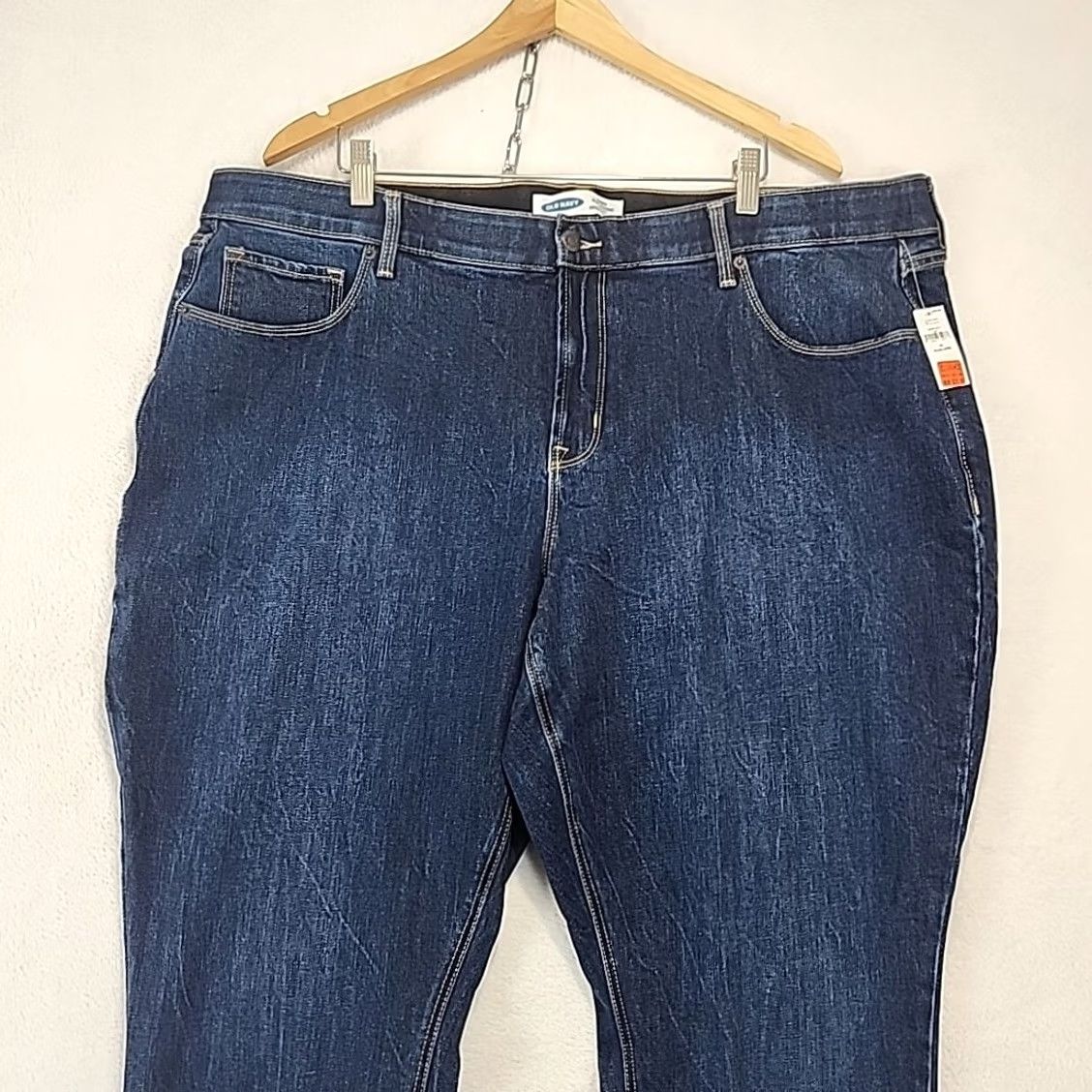 Old Navy VINTAGE Old Navy Womens Power Slim Straight High Rise Blue Jeans 24 Plus Long NWT Size 42" / US 20 - 2 Thumbnail