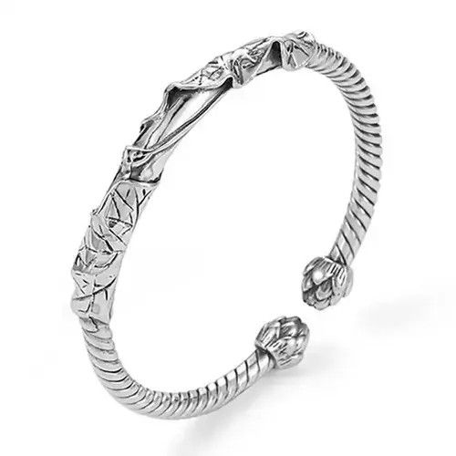 VIBE Silver Color Lotus Open Bracelet Size ONE SIZE - 4 Thumbnail
