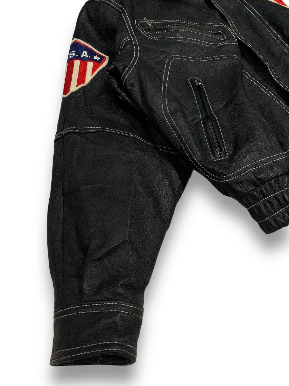 Other Vintage Human Being USA Flag Real Leather Bomber Jacket Size US M / EU 48-50 / 2 - 11 Thumbnail