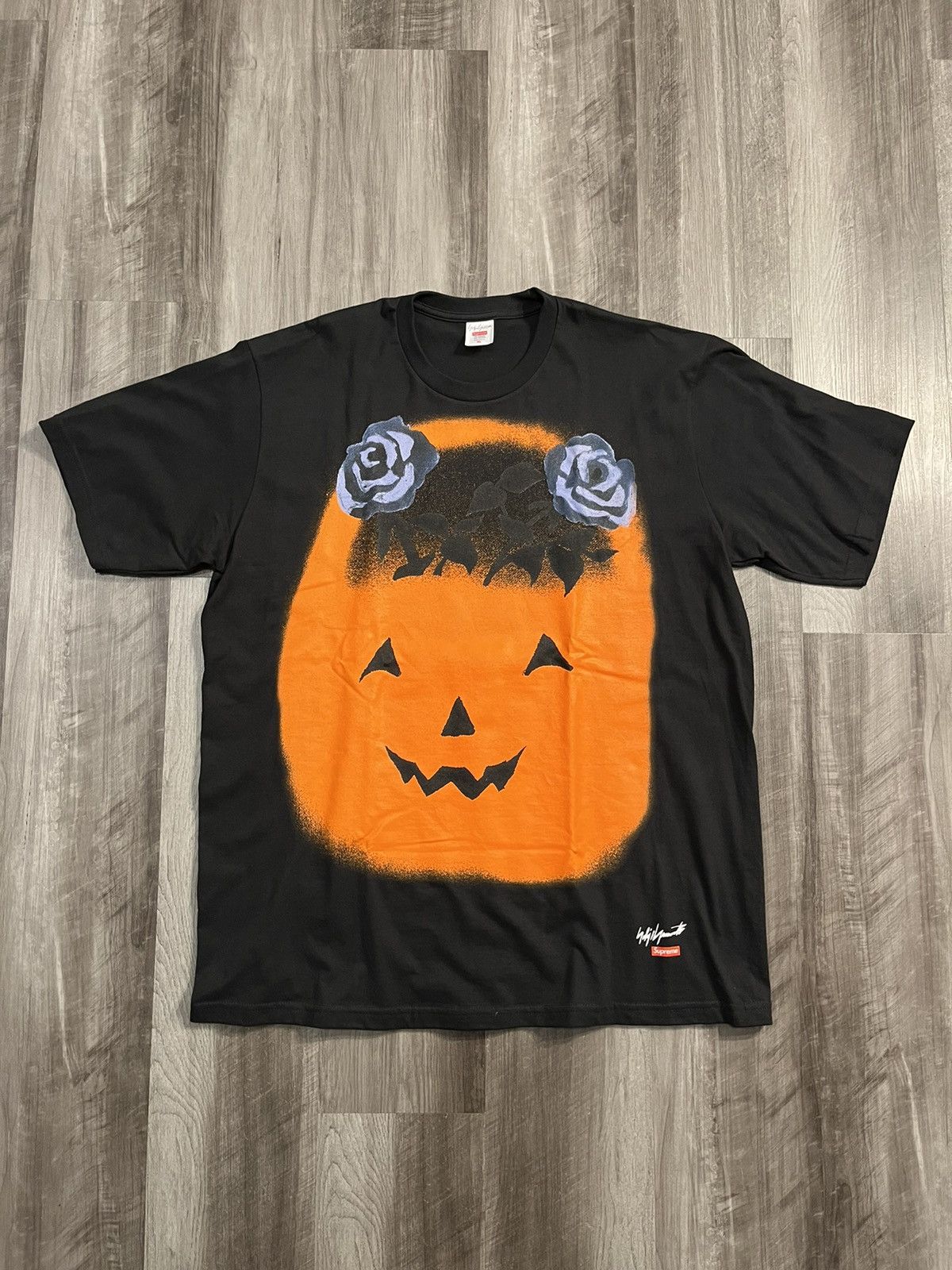 image of Supreme Yohji Yamamoto Pumpkin T-Shirt in Black, Men's (Size XL)