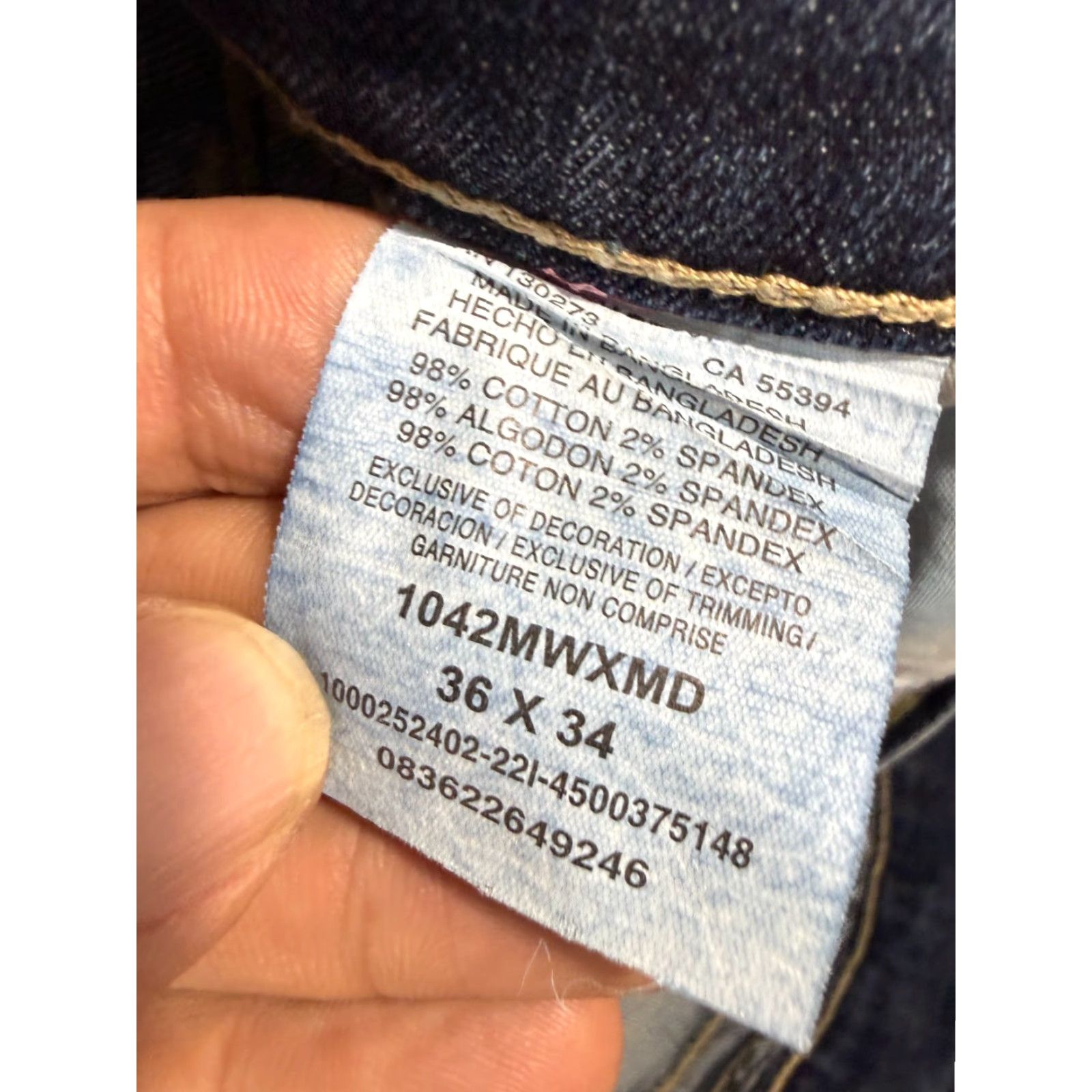 Wrangler 20X Jeans Mens 36x34 Blue Denim Stretch Straight Leg