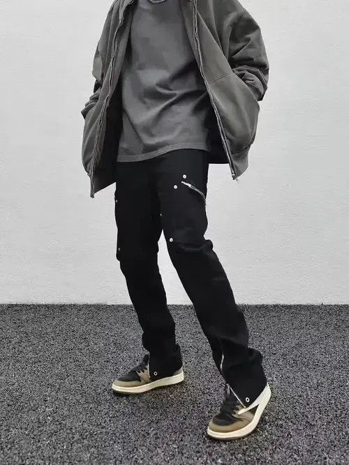 Designer × Japanese Brand × Vintage zipper punk cargo utility pants Size US 32 / EU 48 - 1 Thumbnail