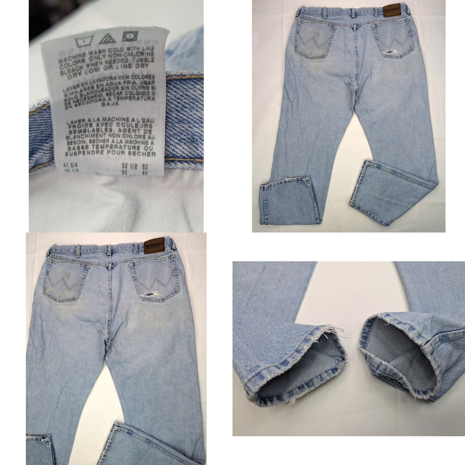 Wrangler VINTAGE Wrangler Rugged Wear Jeans Men 40x32 (True 39x31.5) Blue Lt Wash Straight Leg Size US 39 - 8 Thumbnail