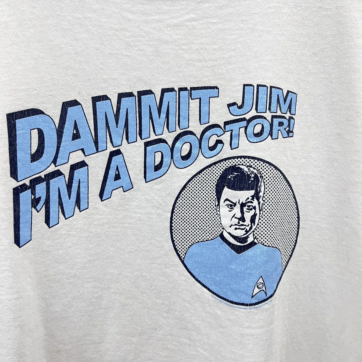 Vintage VTG STAR TREK RINGER DAMMIT JIM IM A DOCTOR TEE Size US XL / EU 56 / 4 - 3 Thumbnail