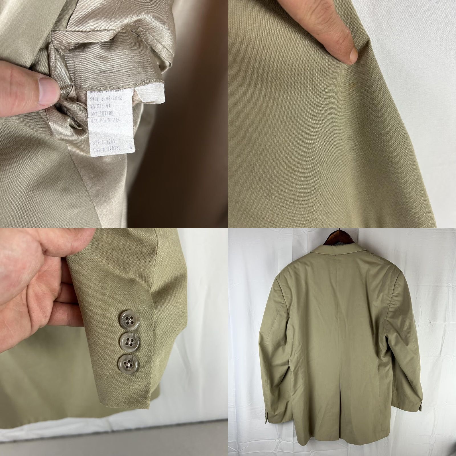 Brooks Brothers Brooks Brothers Blazer Mens 46L Khaki Tan Sport Coat Two Button Made in USA Shirt Jacket Mens Blazer 2 Button Notch Lapel USA 2 Piece Size 46R - 8 Thumbnail