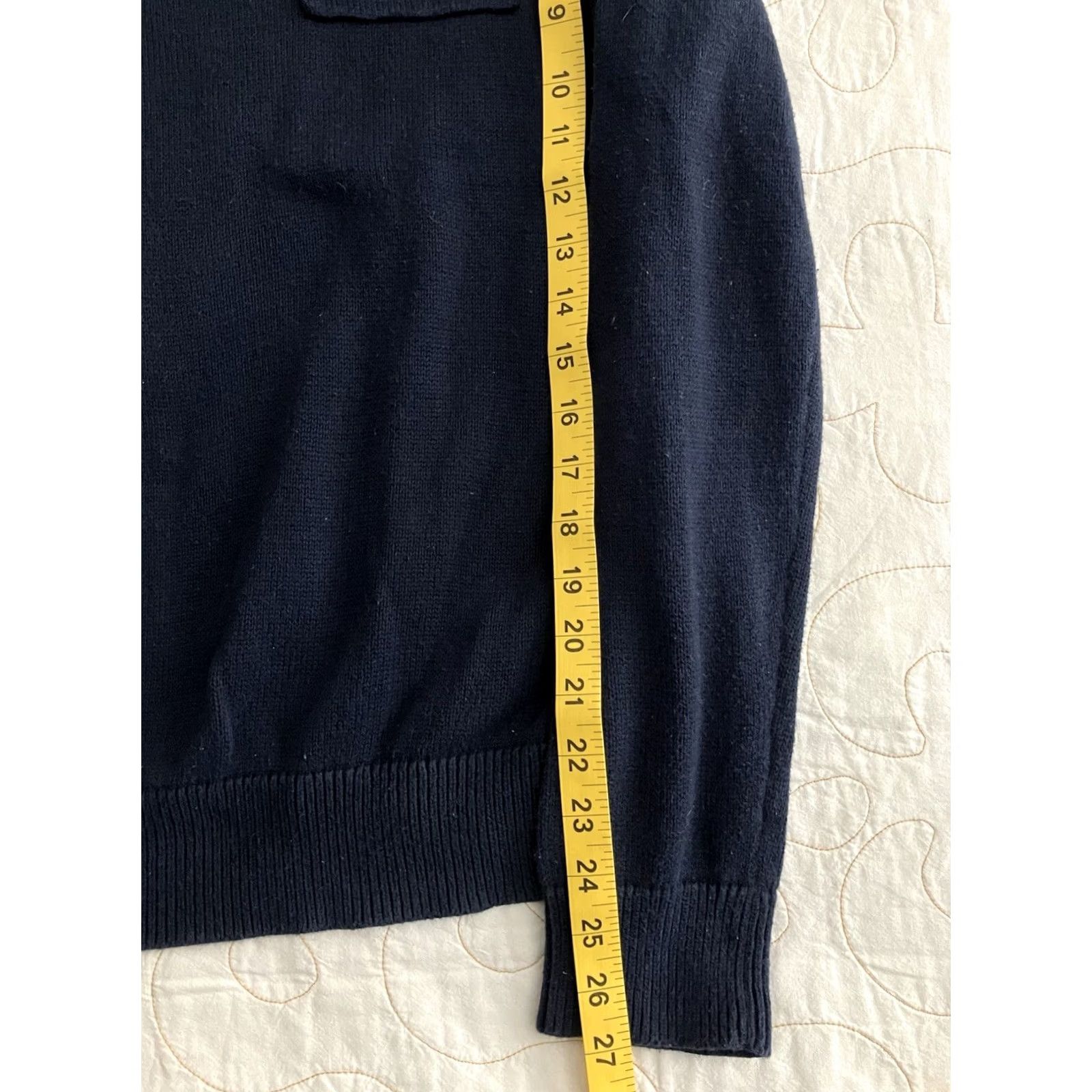 Banana Republic Banana Republic Sweater Mens M Navy Blue Mock Neck Button Henley Pockets Knit Cotton Regular Long Sleeve Size US M / EU 48-50 / 2 - 4 Thumbnail