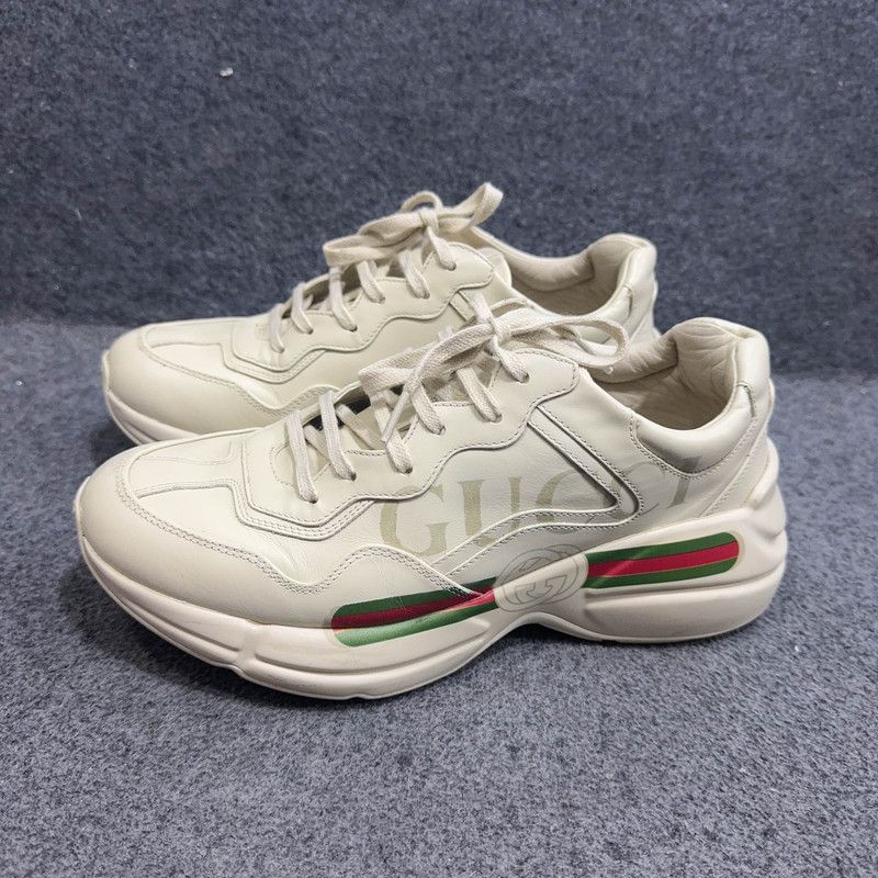 Gucci Rhyton Logo Dad Sneakers in Ivory 0079