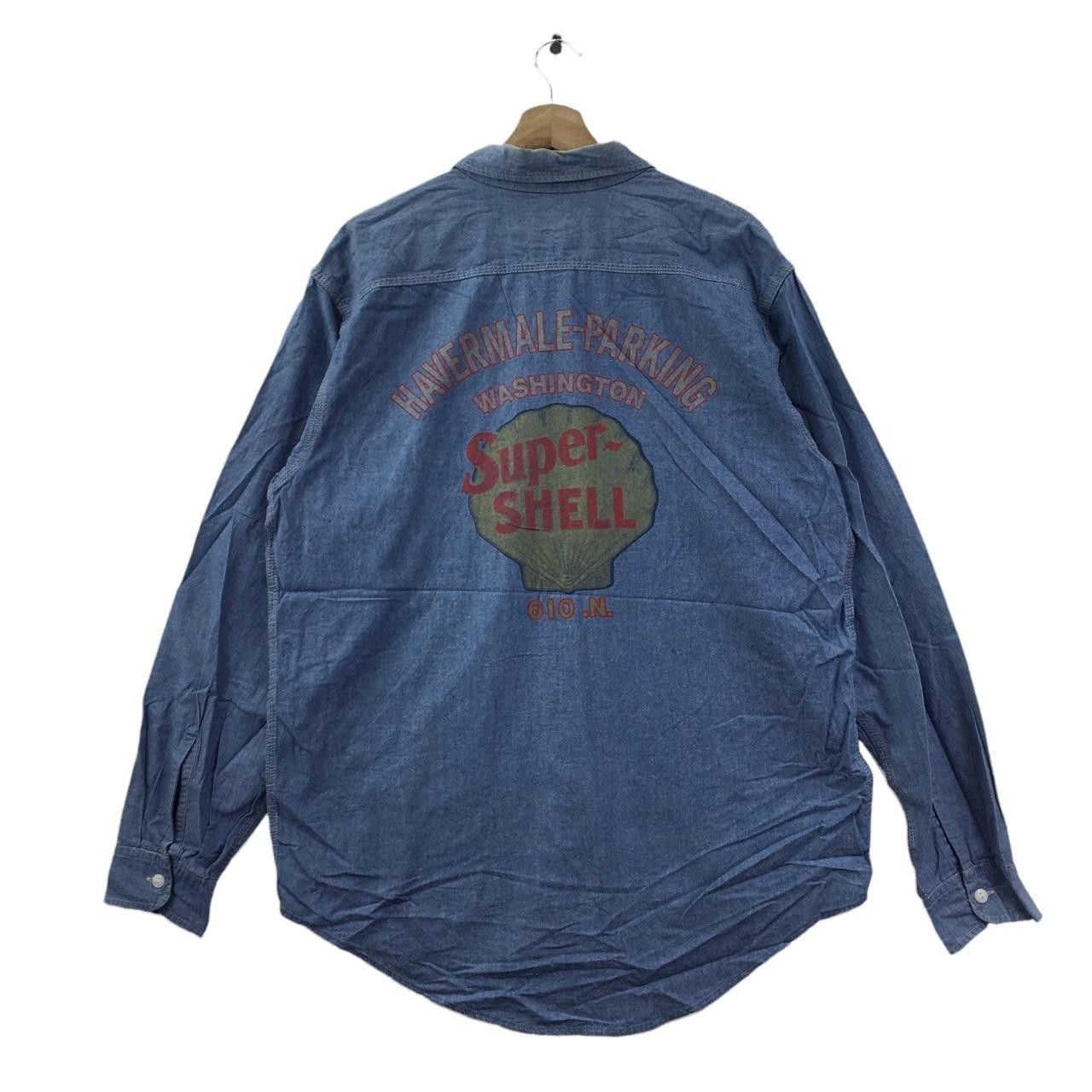 Vintage Vtg 90’ SUGAR CANE Super Shell Denim Casual Tee Shirt Jeans Size US L / EU 52-54 / 3 - 4 Thumbnail