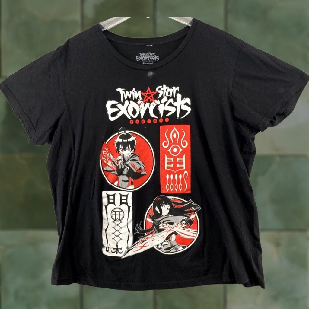Vintage Twin Star Exorcists Mens TShirt 2XL Black Anime Onmyoji Graphic Print Shirt Mens 2XL Black Anime Shirt Size US XXL / EU 58 / 5 - 1 Thumbnail