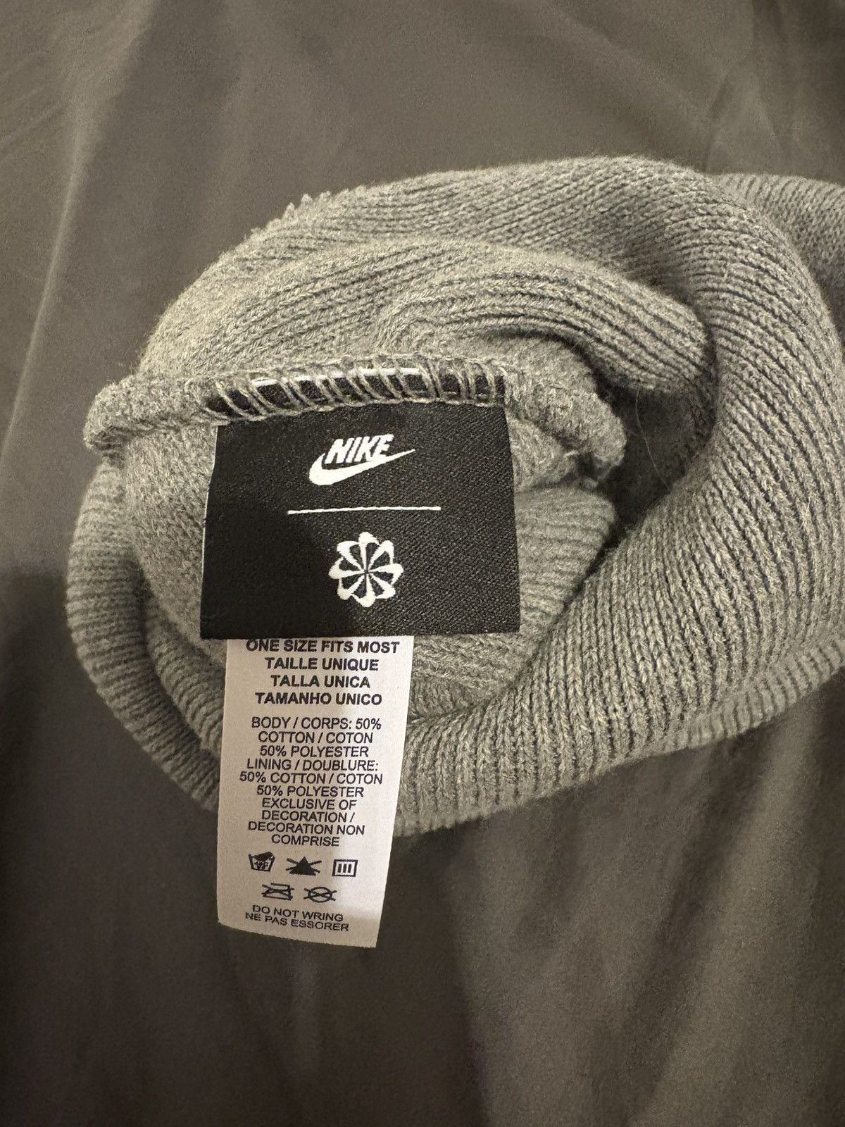 Nike Grey Nike beanie Size ONE SIZE - 3 Thumbnail