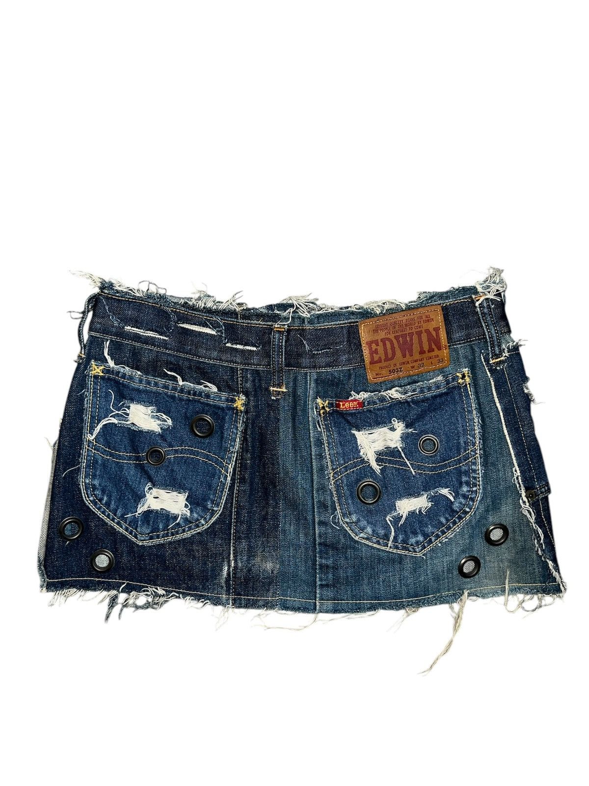Japanese Brand Virgo remade patchwork denim mini skirt 💙🦋 Size 26" / US 2 / IT 38 - 3 Thumbnail
