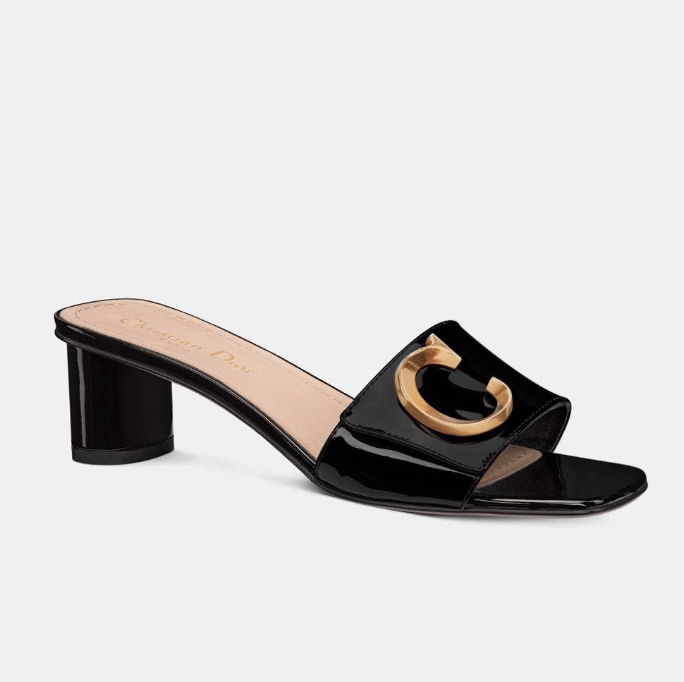 Dior Dior C'EST DIOR HEELED SLIDE Black Patent Calfskin Size US 9 / IT 39 - 1 Thumbnail