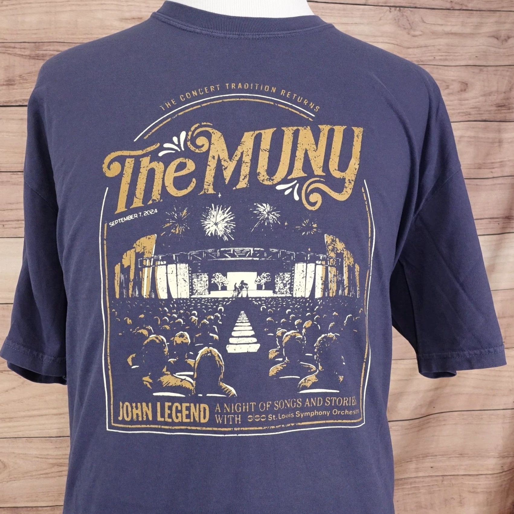 Comfort Colors The Muny John Legend Shirt Mens 2XL Blue Concert Graphic Tee 2024 St Louis Size US XXL / EU 58 / 5 - 2 Thumbnail
