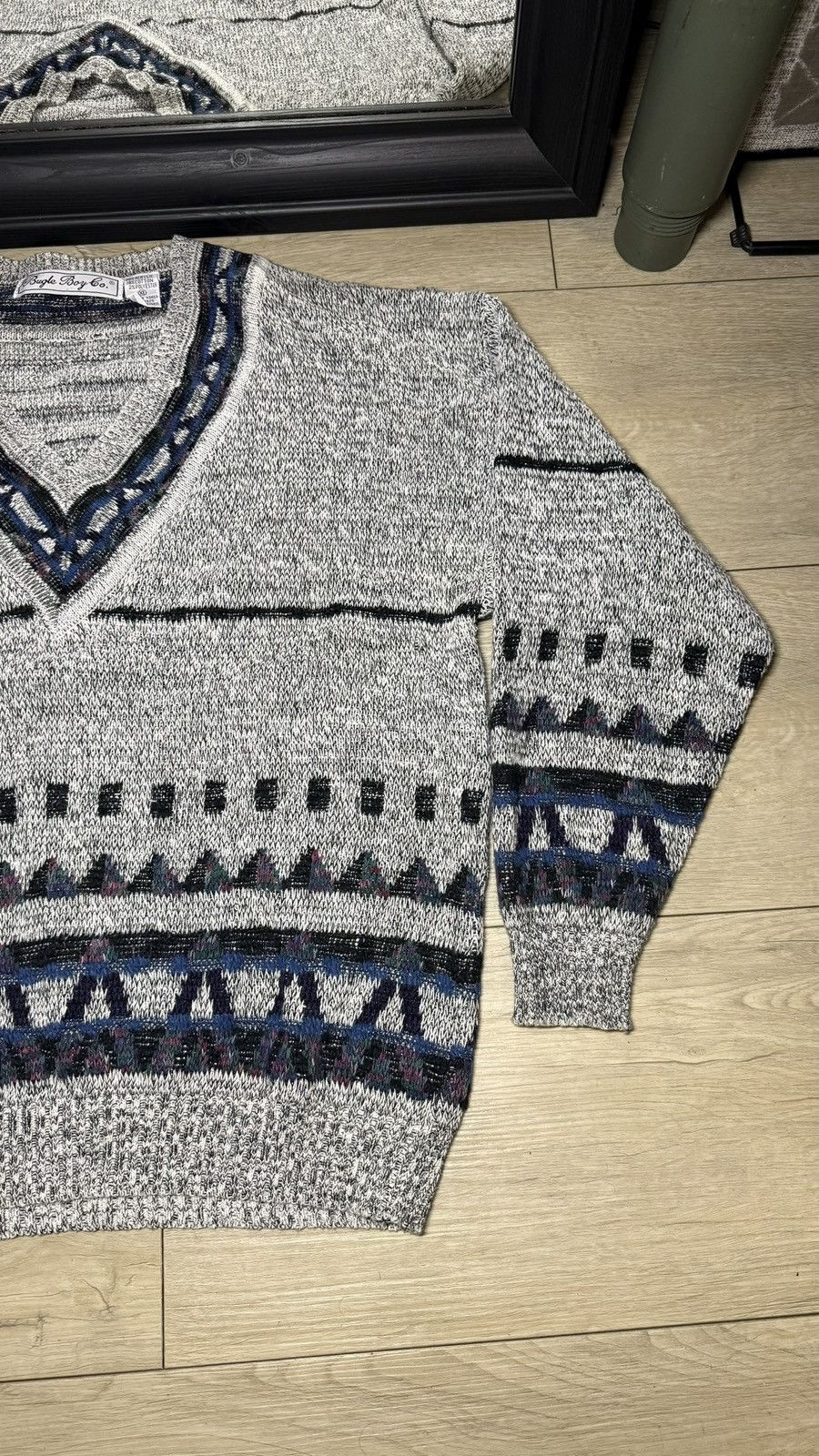 Bugle Boy Vintage 1990s Bugle Boy Micheal Gerald V-Neck Knit Cardigan Size US XL / EU 56 / 4 - 5 Thumbnail
