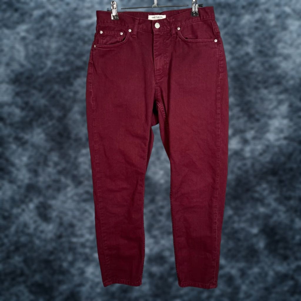 Carhartt VINTAGE Carhartt Womens Pants Tapered 27 Burgundy Cotton Chino 27x27 Adult Womens Size 27" / US 4 / IT 40 - 1 Thumbnail