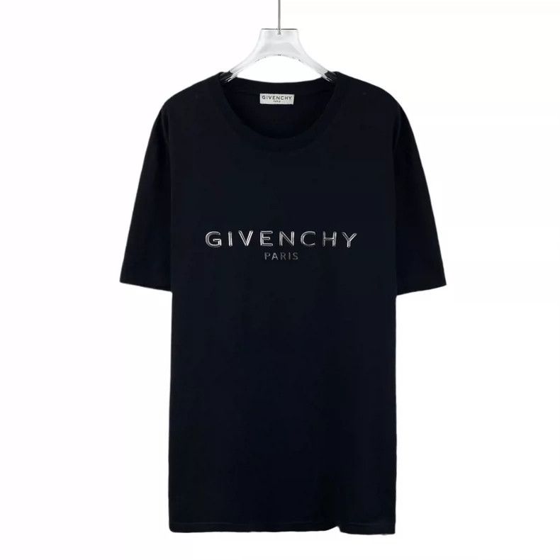 Givenchy Givenchy Black Logo Letter Cotton Round-Neck Short-Sleeve Size US L / EU 52-54 / 3 - 1 Thumbnail