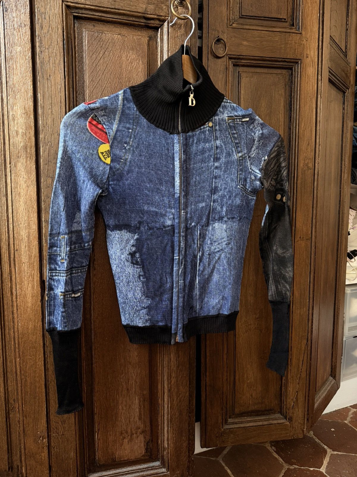 Dior Vintage Dior by John Galliano Trompe L’Oeil Zip Jacket Size XS / US 0-2 / IT 36-38 - 4 Thumbnail