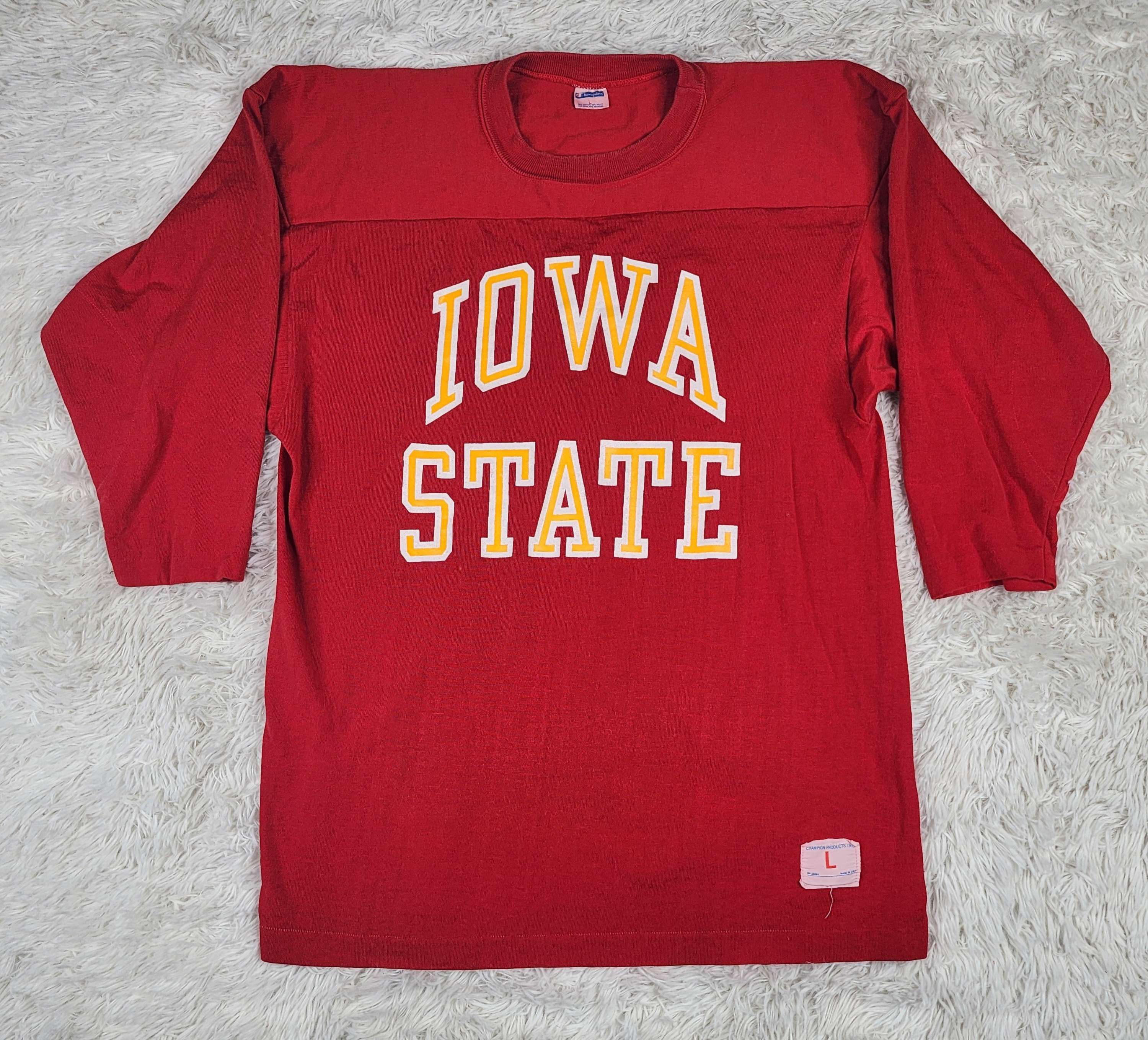 Champion Vintage 90s Iowa State 3/4 sleeves Champion tee Size US L / EU 52-54 / 3 - 1 Thumbnail