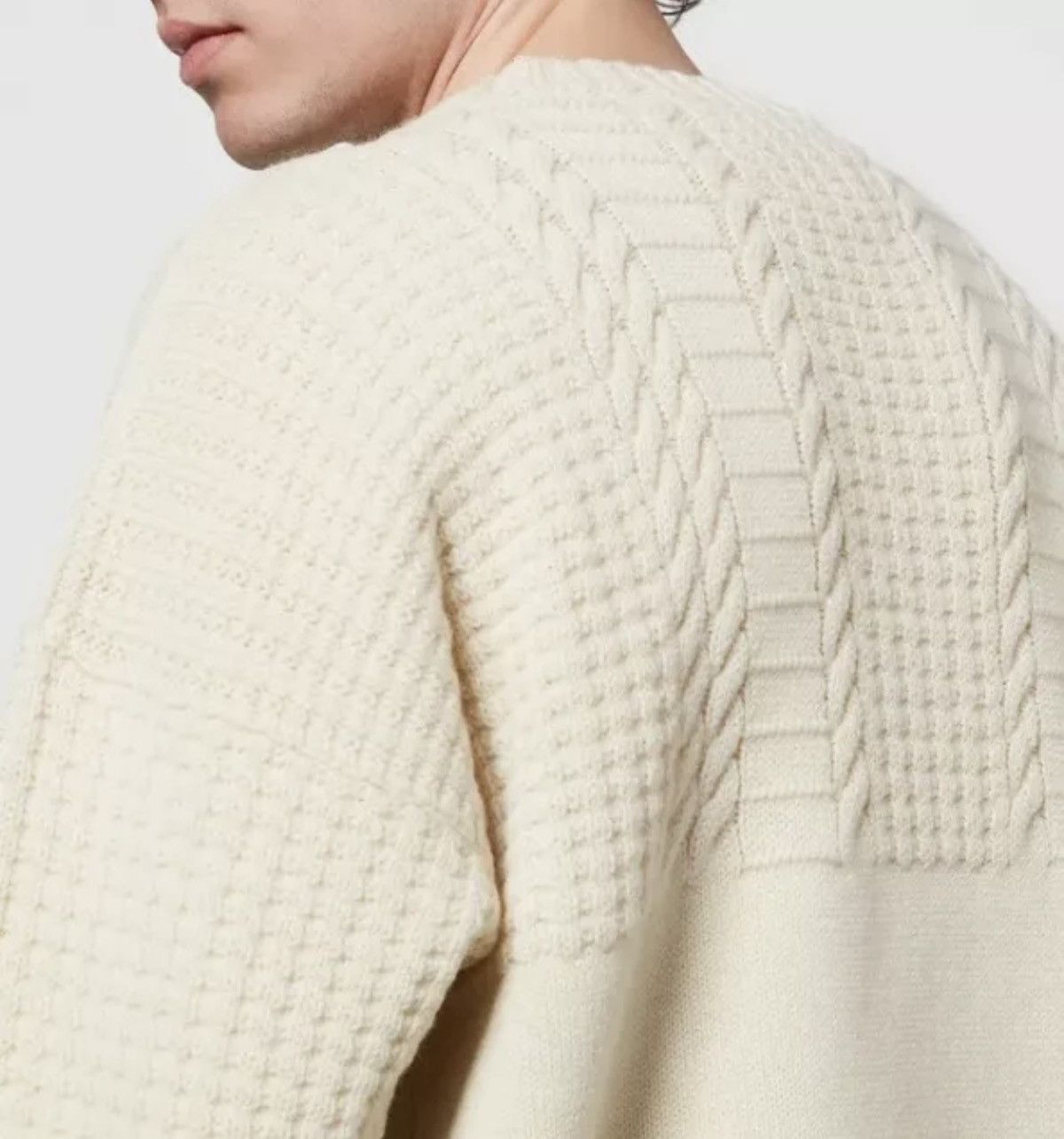 Maison Margiela New Margiela Runway Half Cable Knit Half Regular Sweater Size US S / EU 44-46 / 1 - 5 Thumbnail