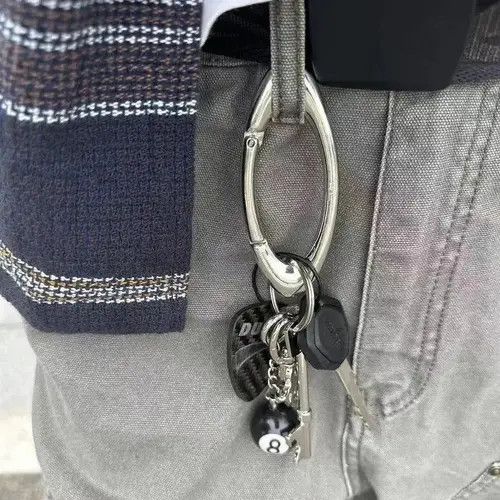 Japanese Brand Hitomi x Maezo Y2k Silver Keychain Essential Icon Carabiner Size ONE SIZE - 1 Thumbnail