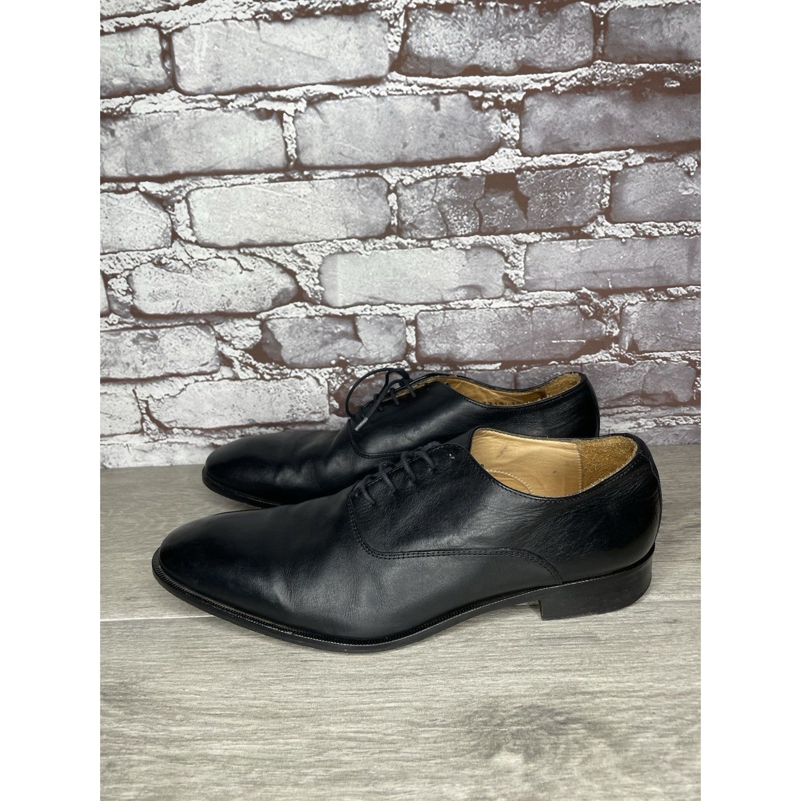 Mercanti Fiorentini Mercanti Fiorentini Black Leather Derby Lace Up Dress Shoes Size US 10 / EU 43 - 19 Thumbnail