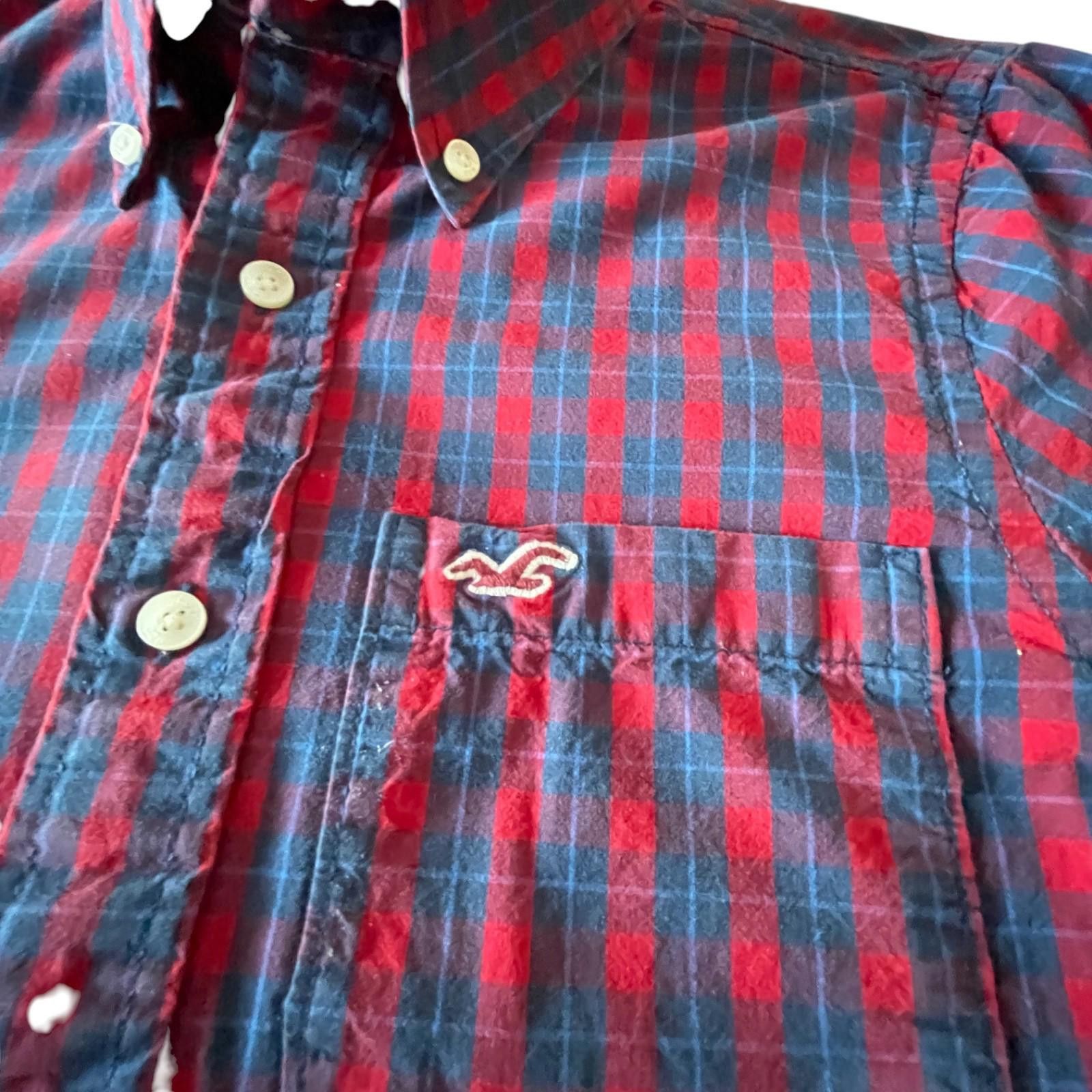 Hollister Hollister Men’s M Button Down Shirt Red Blue Check LS Size US M / EU 48-50 / 2 - 3 Thumbnail