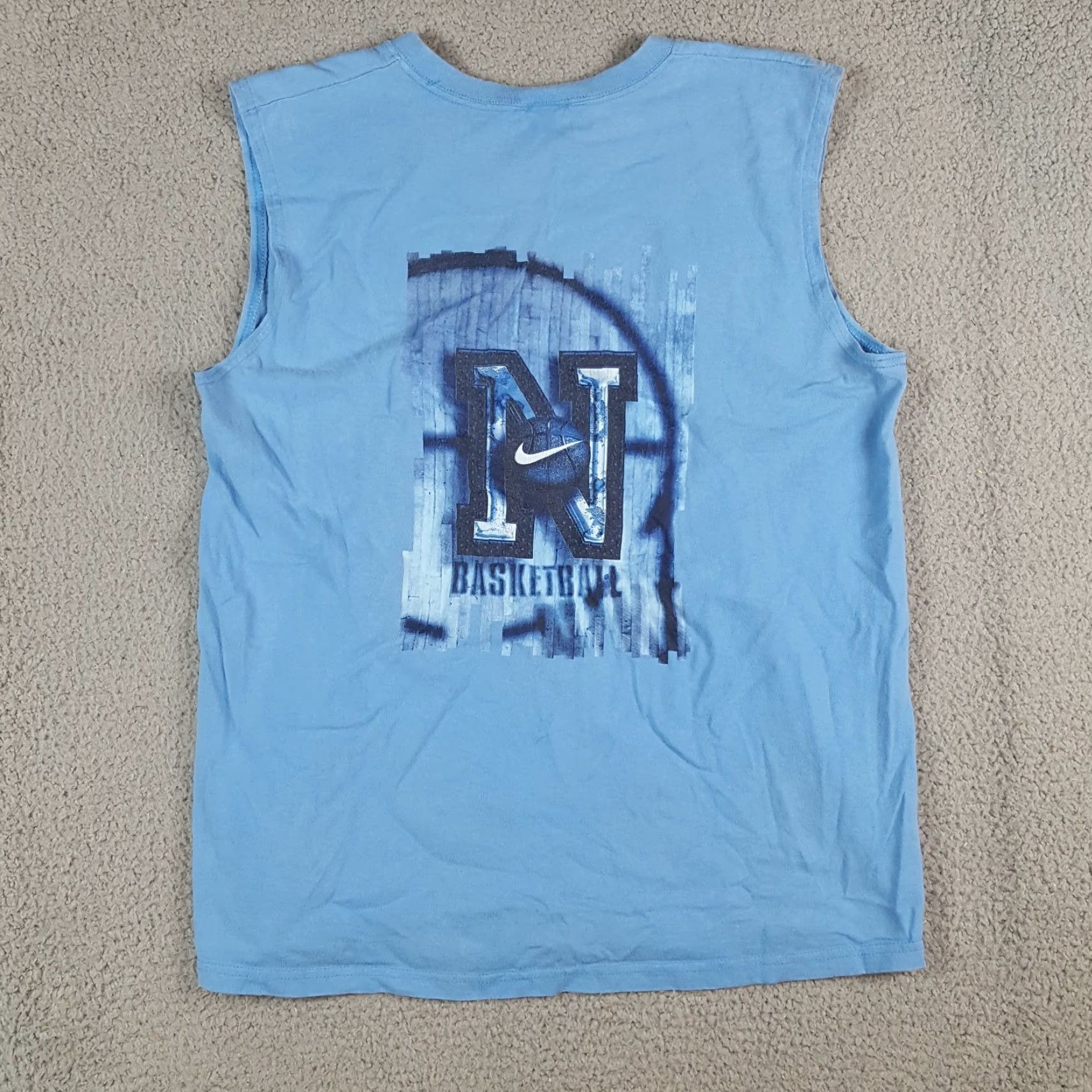 Nike VINTAGE Nike Basketball Swoosh Logo Men's Tank Top T-Shirt Size M Blue 90s 00s Y2K Gym Athletic Vintage Shirt Mens Sports Size US M / EU 48-50 / 2 - 4 Thumbnail