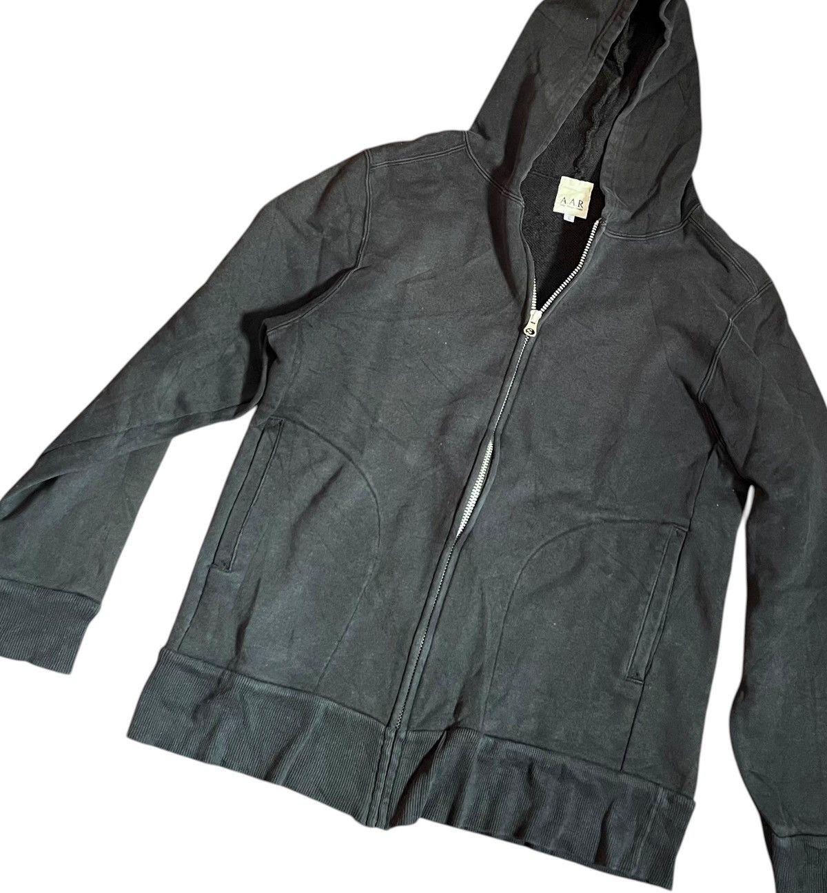 Yohji Yamamoto TAX FREE 🇺🇸 yamamoto a.a.r washed faded black zip hoodie Size US L / EU 52-54 / 3 - 2 Thumbnail
