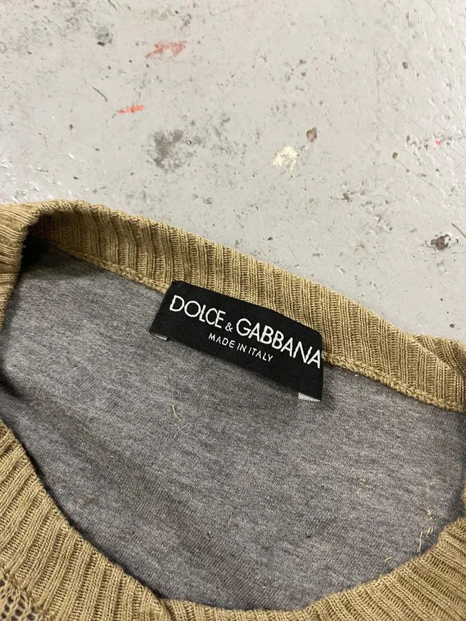 Dolce & Gabbana 2000s Dolce & Gabbana Sandstorm Beige Relief Abstract Sweater Size US L / EU 52-54 / 3 - 8 Thumbnail