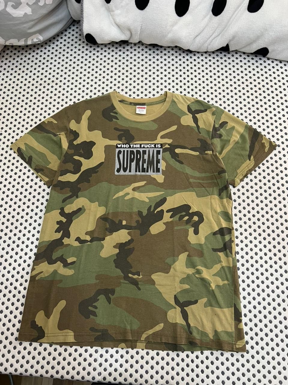 Supreme Who The Fuck Is SUPREME Woodland Camo Tee Size US L / EU 52-54 / 3 - 1 Thumbnail