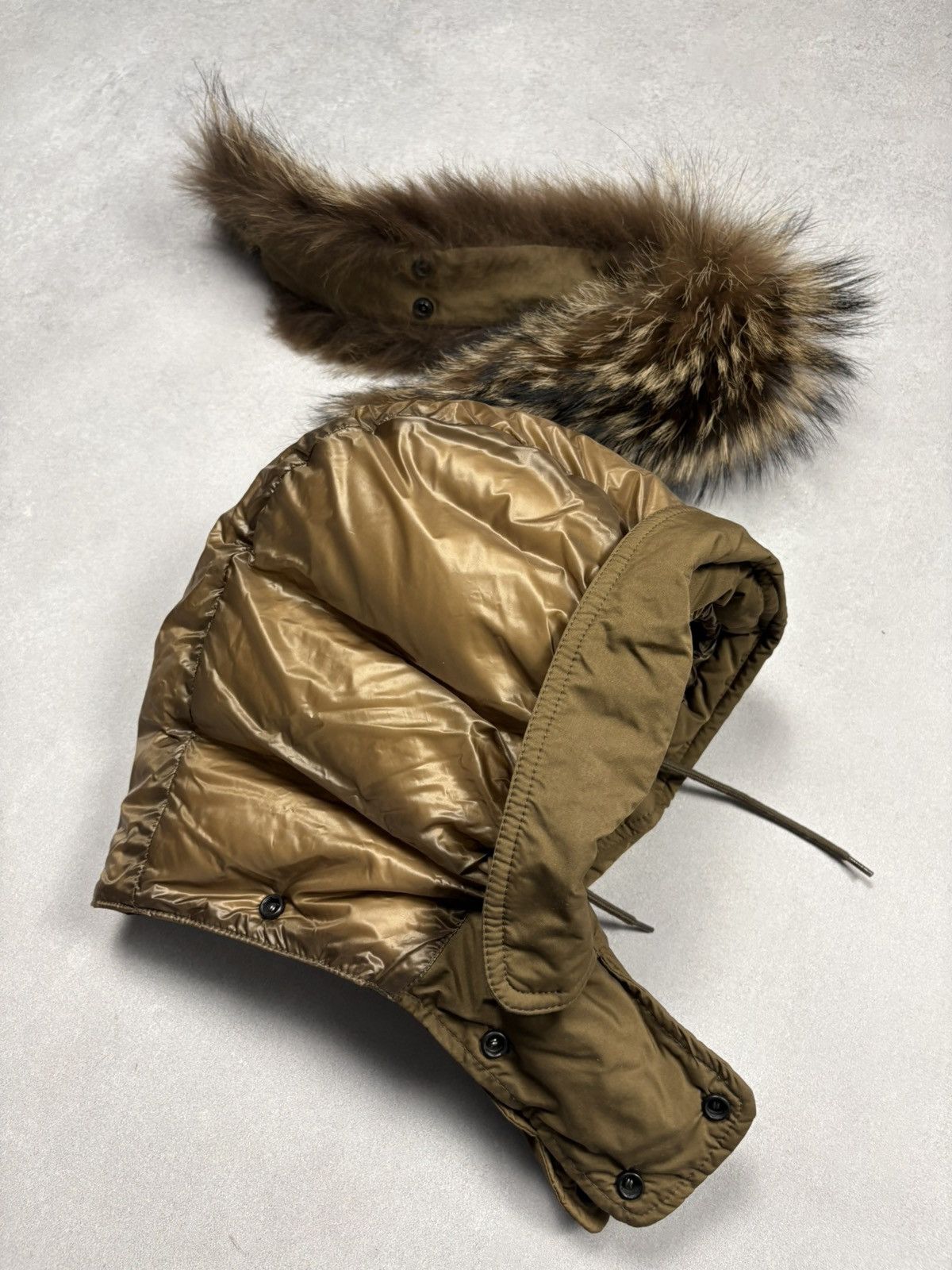 Moncler Moncler Detachable Down Hood With Real Fur Trim Brown Size ONE SIZE - 9 Thumbnail