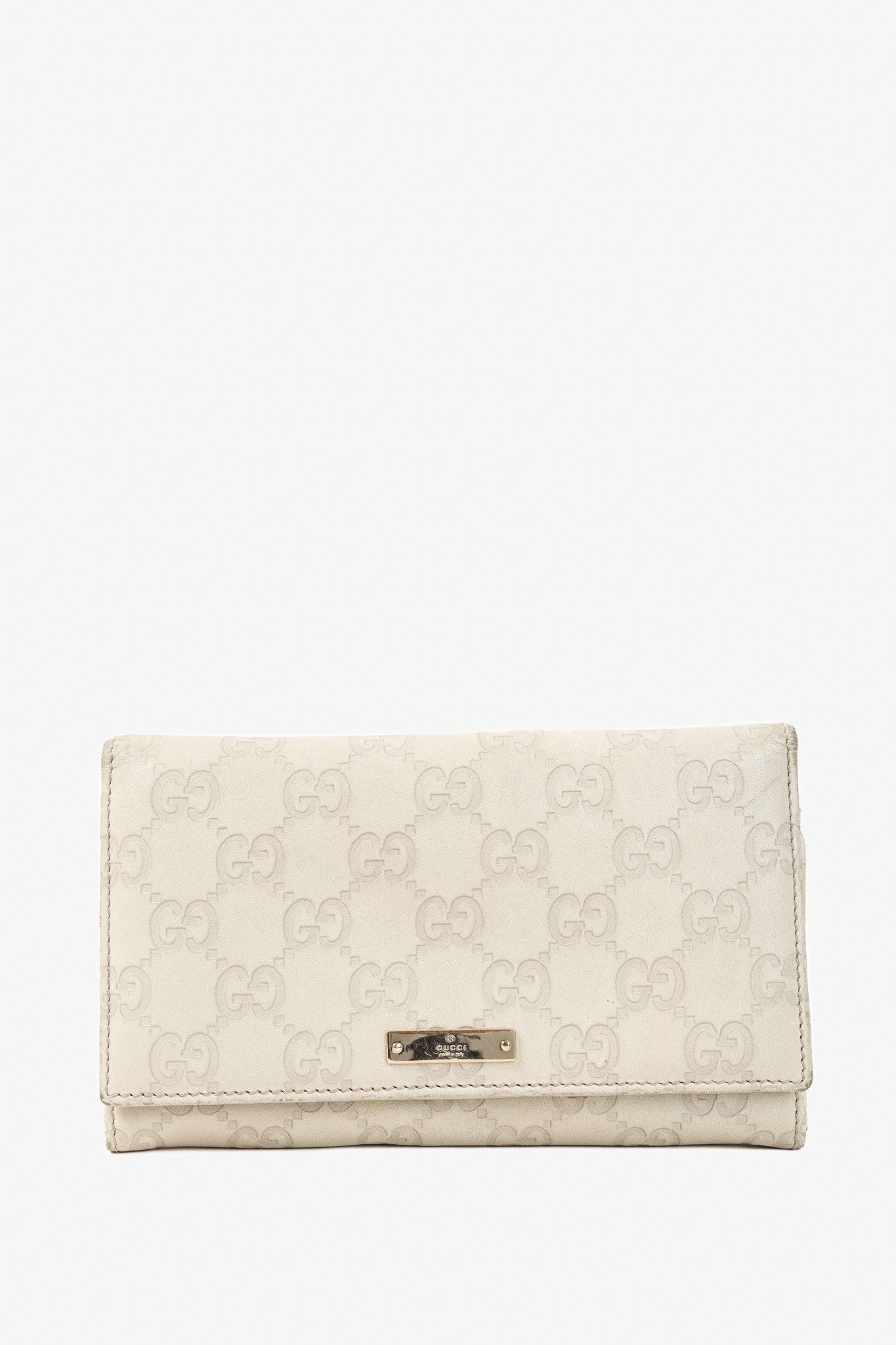 Gucci Gucci Guccissima Light Grey Leather Continental Long Wallet Size ONE SIZE - 1 Thumbnail