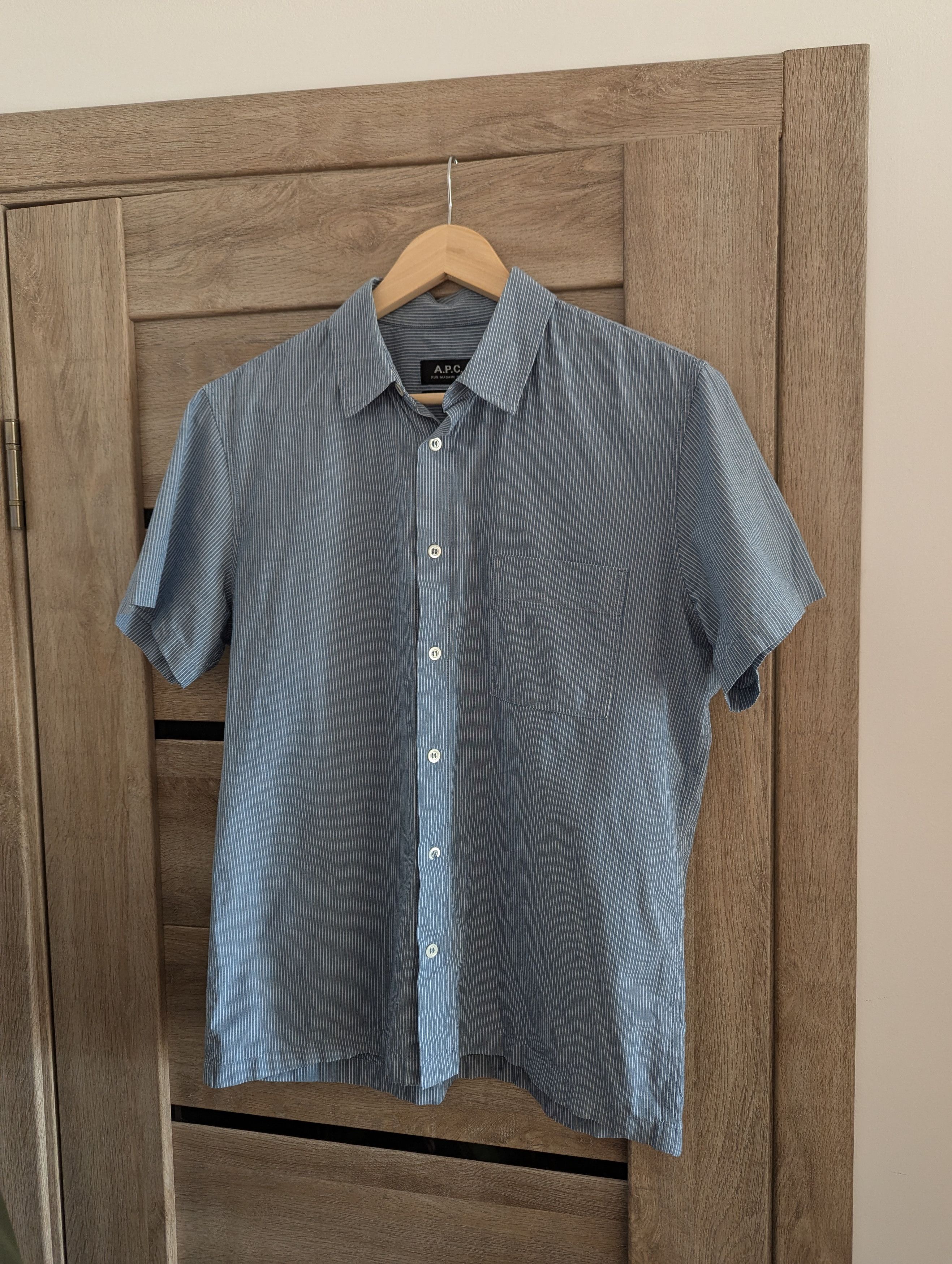 A.P.C. A.P.C. Bruce Short-Sleeve Shirt Blue Button Up Size US M / EU 48-50 / 2 - 1 Thumbnail