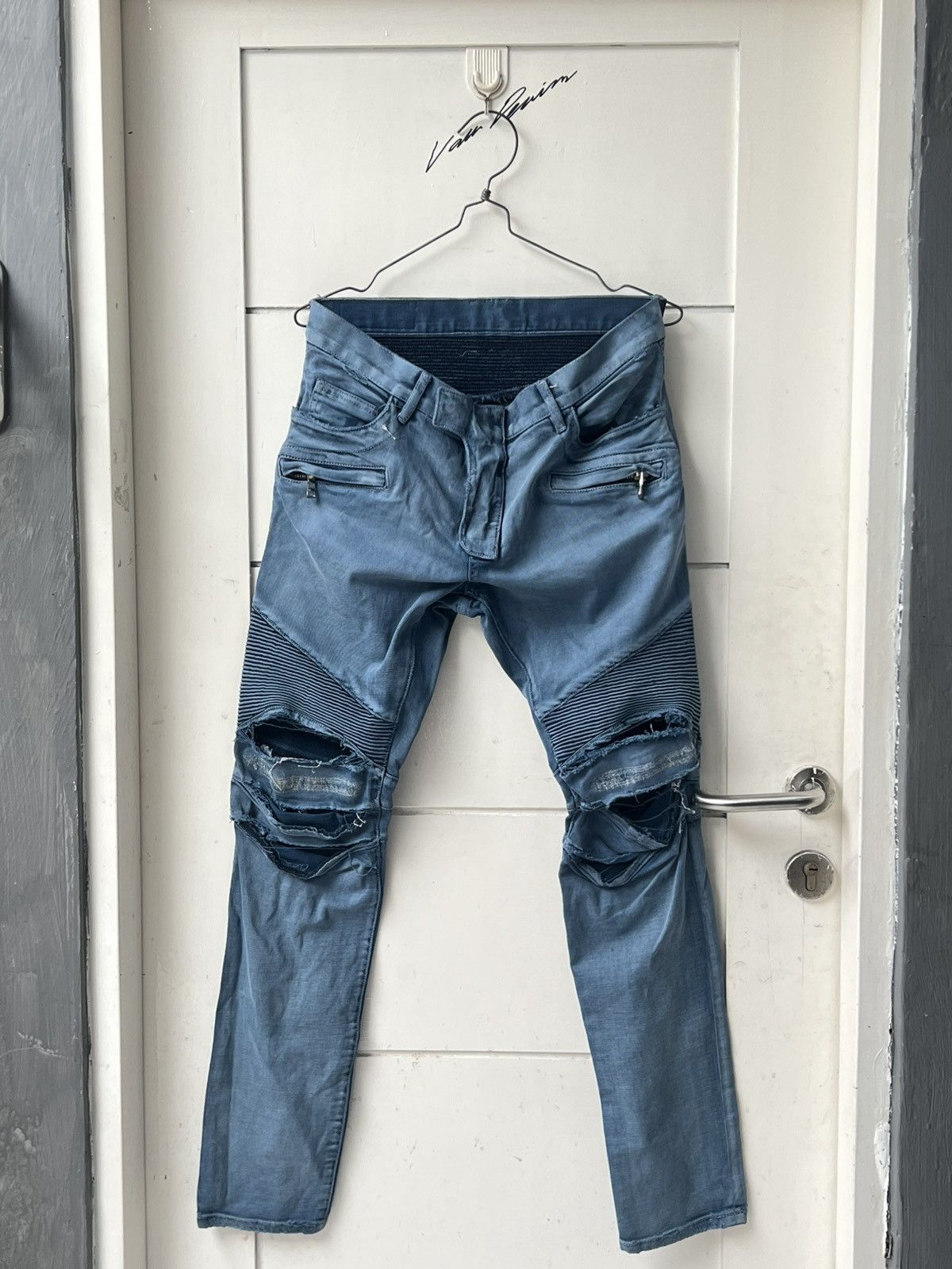 Balmain Balmain Paris Biker Distressed Jeans Size US 32 / EU 48 - 10 Thumbnail