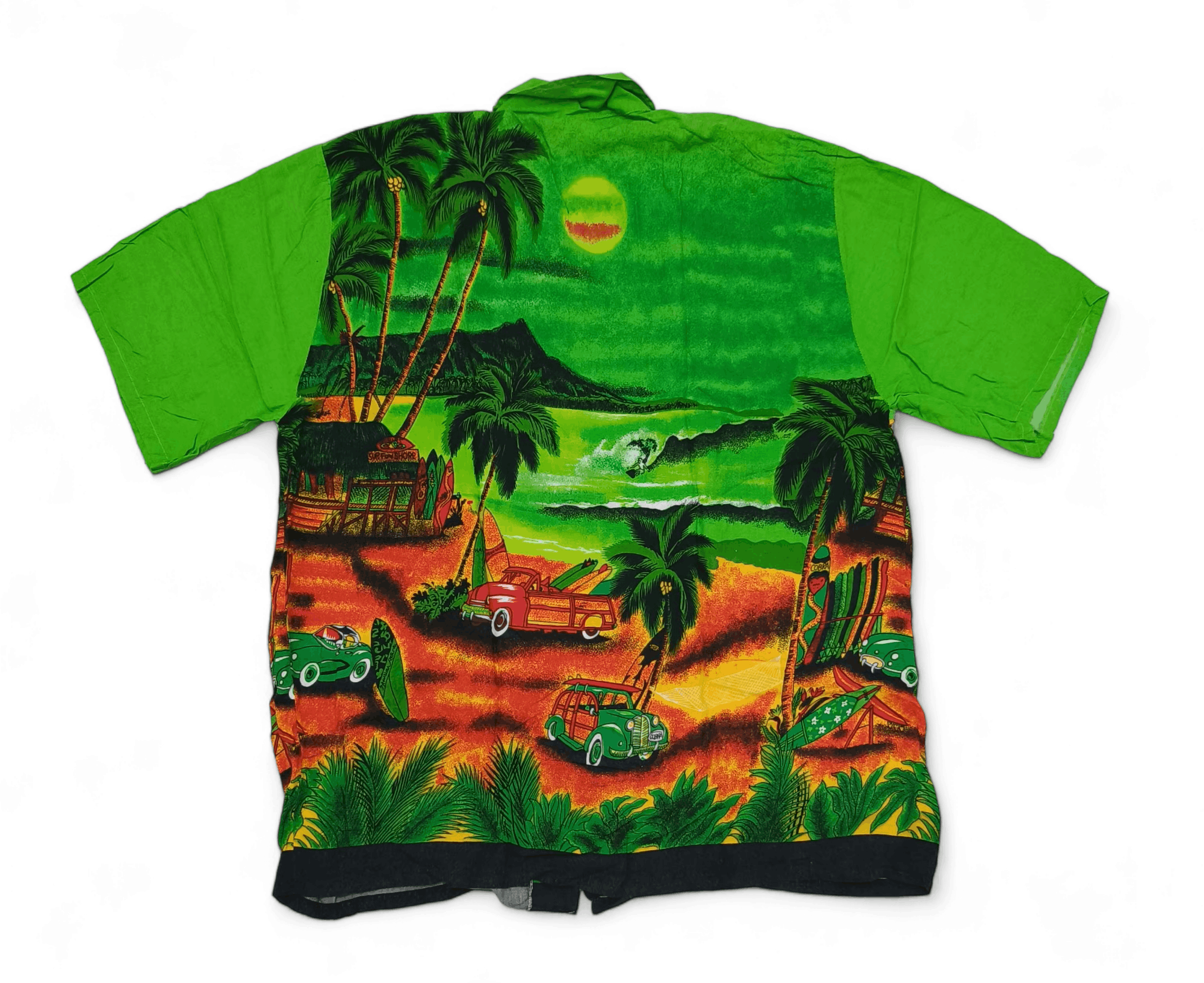 Vintage Vintage 80s Tropical Scenic Border Print Rayon Aloha Shirt Size US L / EU 52-54 / 3 - 2 Thumbnail