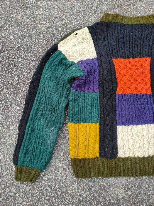 Handmade DL Japan Art Patchwork handmade cable knitwear #S2803T Size US M / EU 48-50 / 2 - 2 Thumbnail