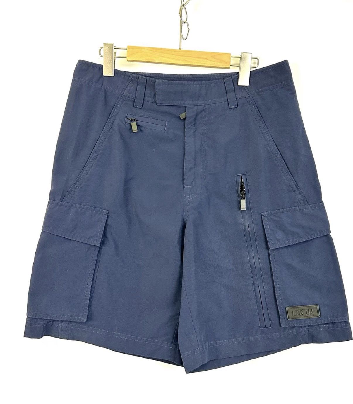 Dior Dior Navy Blue Multi-Pocket Leather Logo Cargo Shorts K12 Size US 32 / EU 48 - 1 Thumbnail