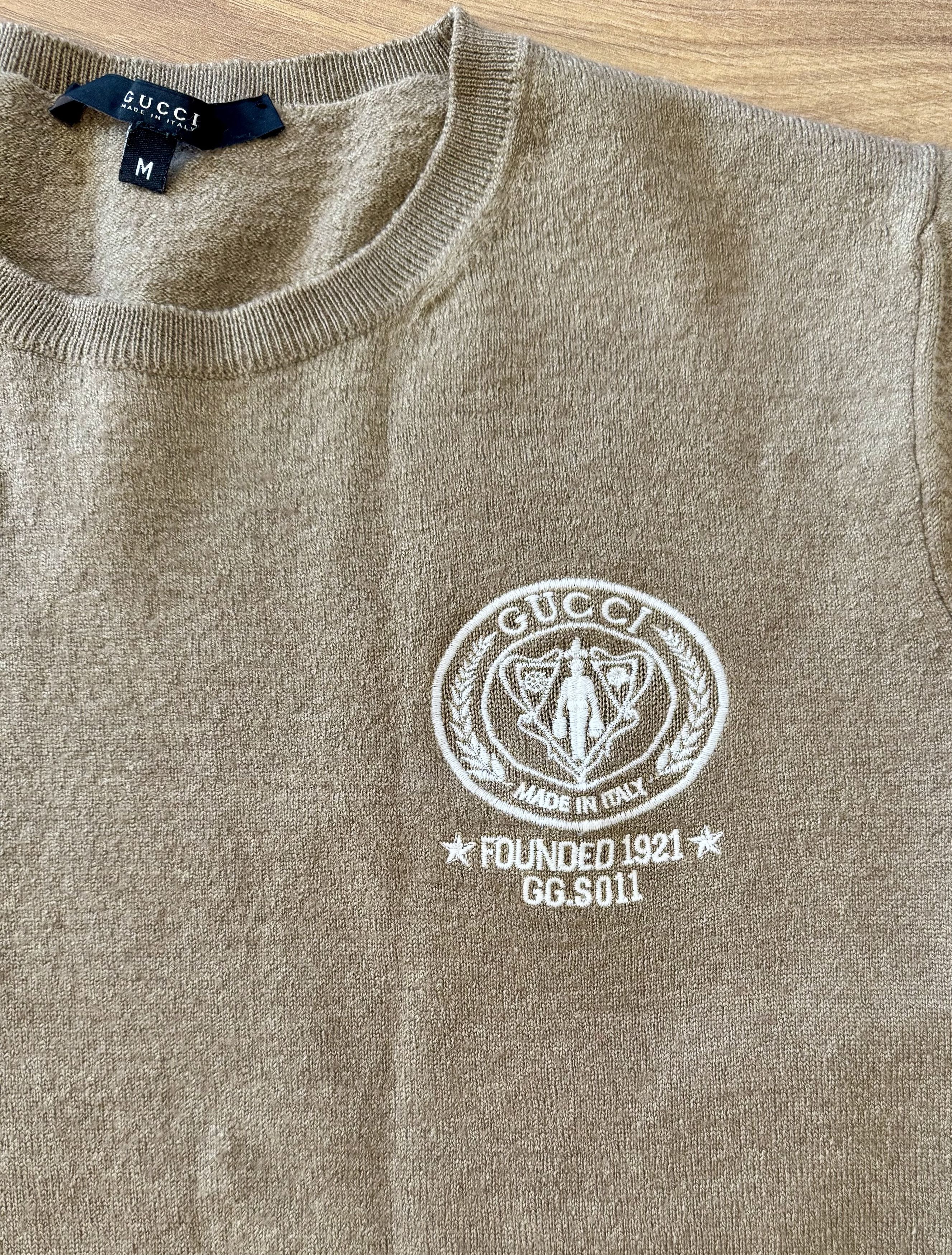 Gucci Gucci Crest Logo Sweater with Striped Cuffs Size US XS / EU 42 / 0 - 2 Thumbnail