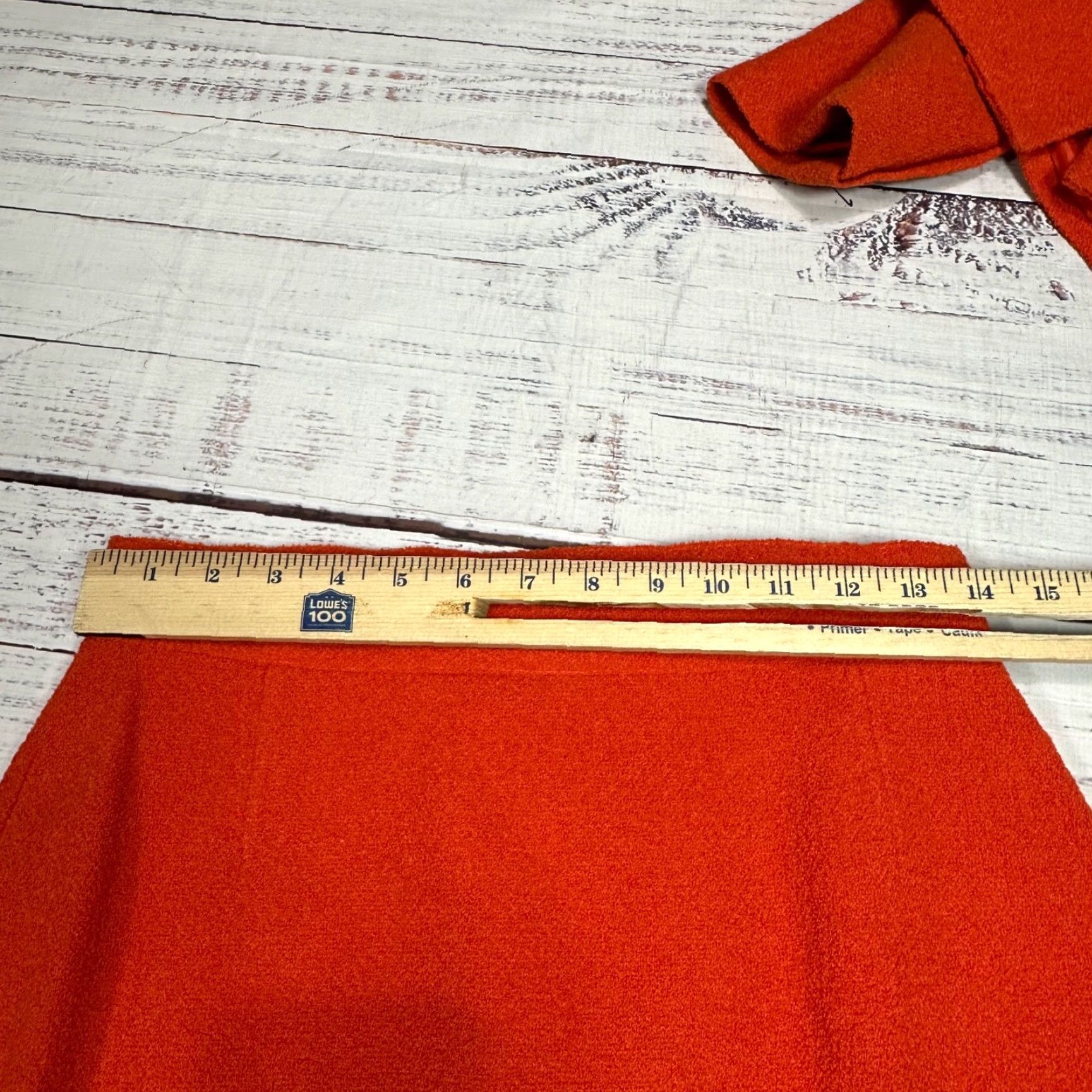 Vintage Vertigo Pour Le Ville Womens Wool Blend Skirt Suit Jacket L/10 Orange Texture Knit Set Includes: Jacket, Skirt Size 36" / US 14 / IT 50 - 5 Thumbnail