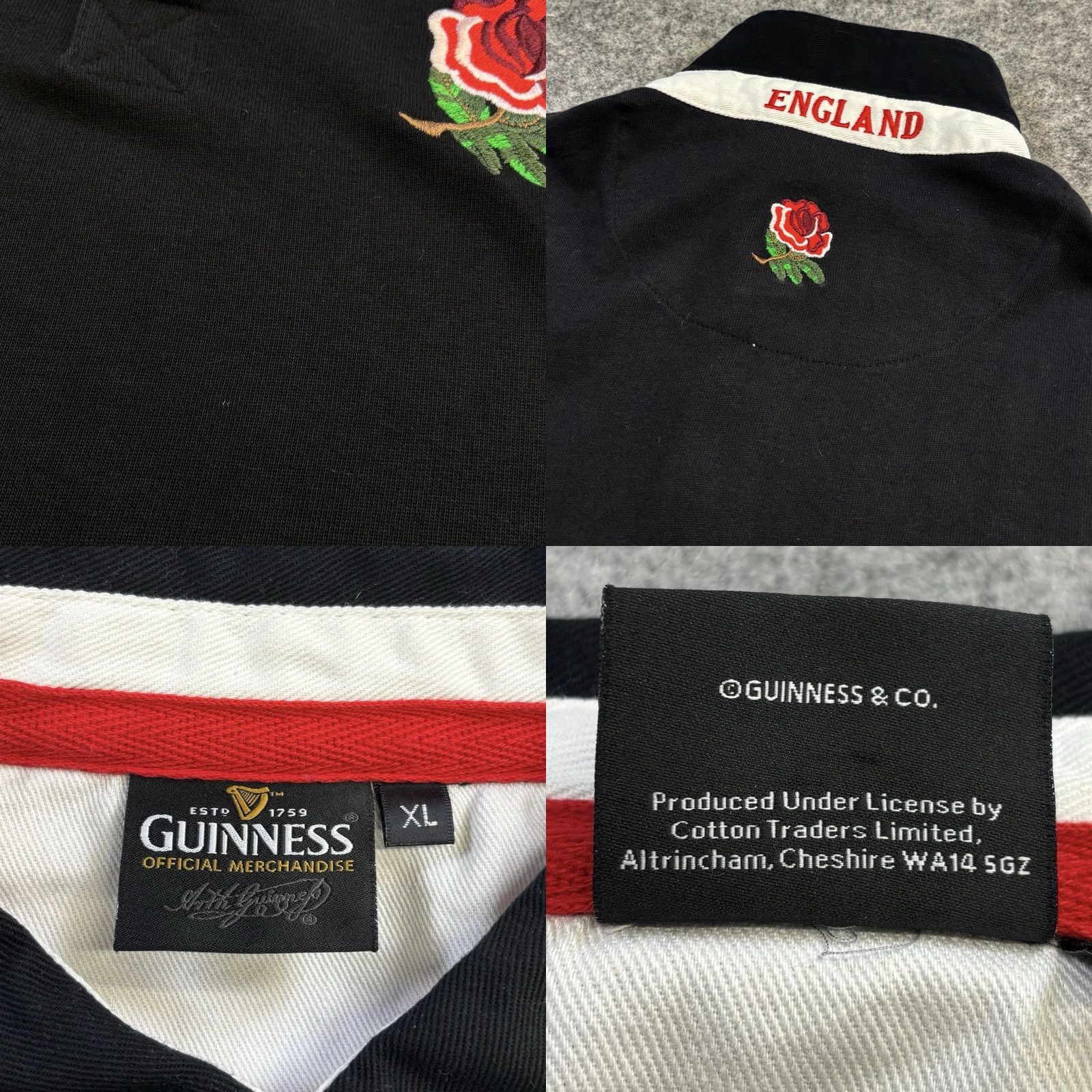 Cotton Traders Cotton Traders Guinness England Rugby Polo XL Short Sleeve Black Shirt Size US XL / EU 56 / 4 - 8 Thumbnail