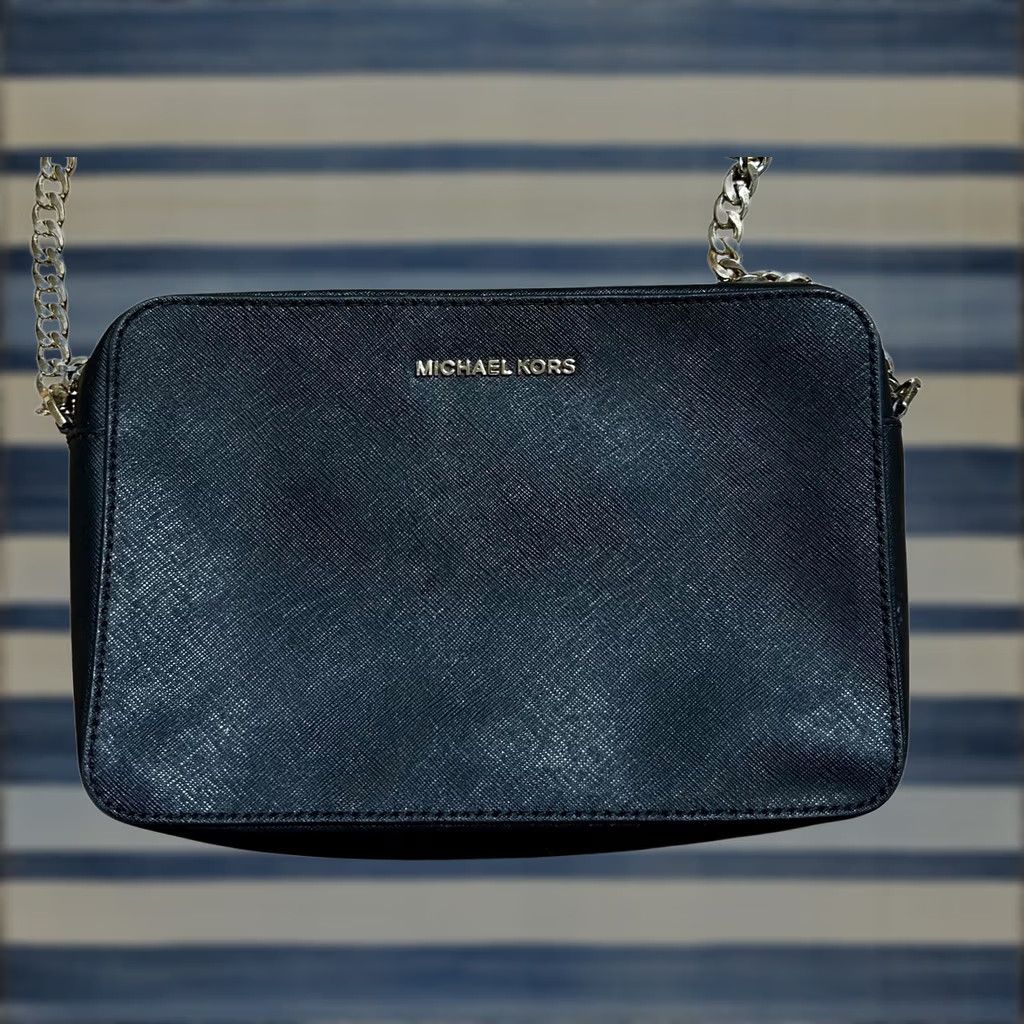 Vintage Michael Kors Jet Set East West Black Saffiano Leather Crossbody Handbag Women's Size ONE SIZE - 1 Thumbnail