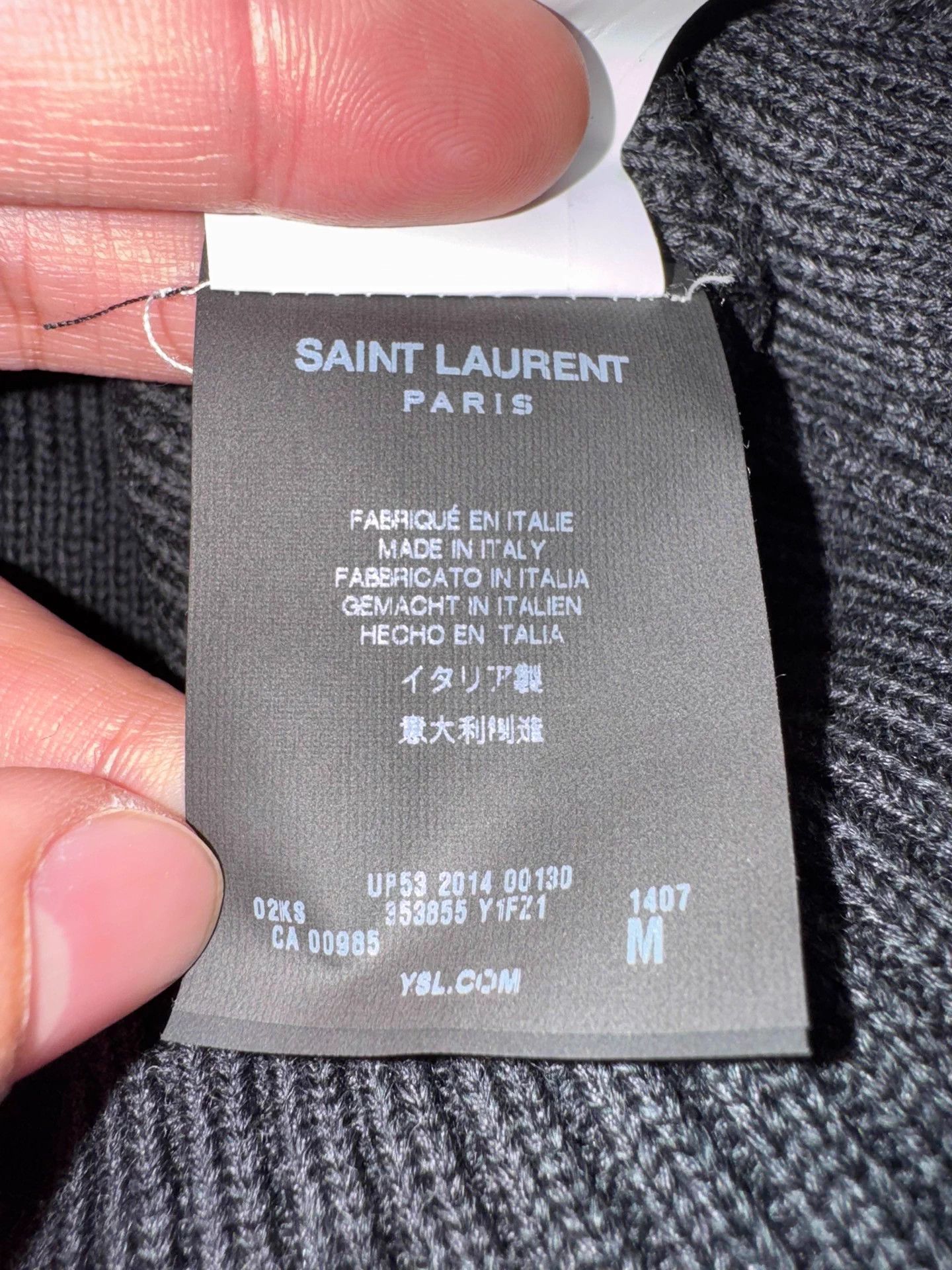 Saint Laurent Paris Saint Laurent Hedi men's gray sheepskin paneled knit M NWT Size US M / EU 48-50 / 2 - 3 Thumbnail