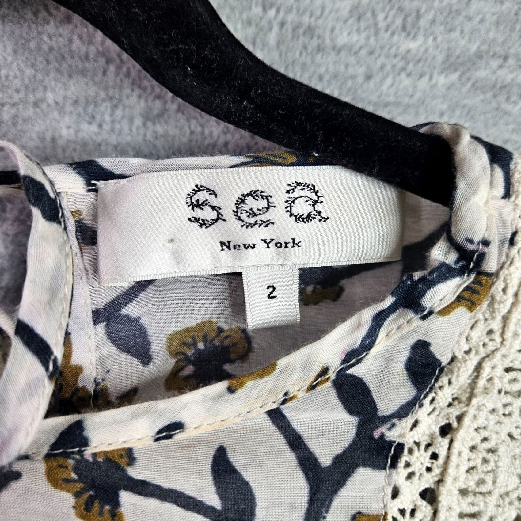 Sea New York Sea New York Blouse Women's Size 2 Floral Ruffle Lace Trim Boho Top Size XS / US 0-2 / IT 36-38 - 5 Thumbnail