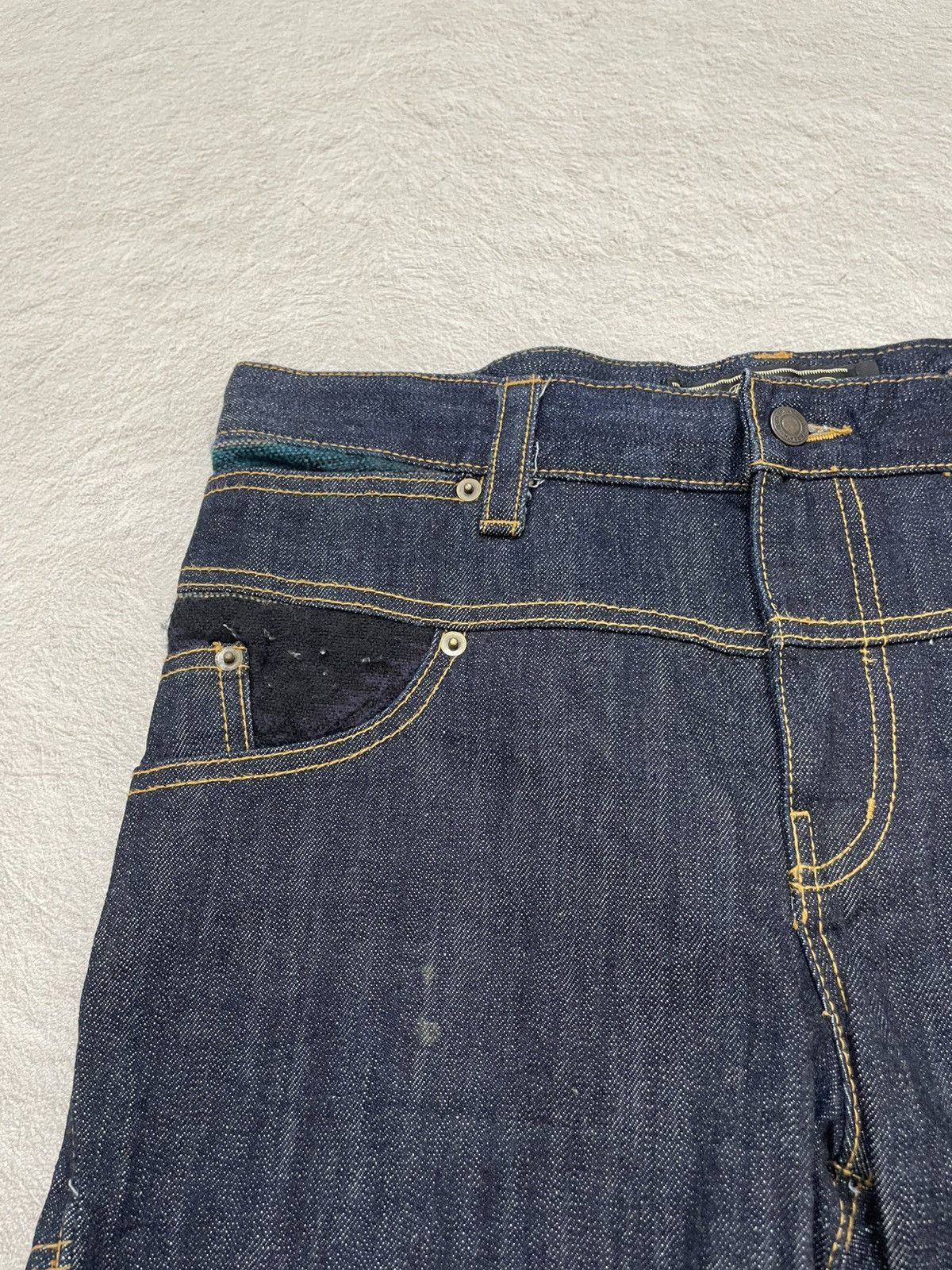Japanese Brand 00s Double Waist BRTH Raw Denim Y2K Japan Style Size US 34 / EU 50 - 3 Thumbnail