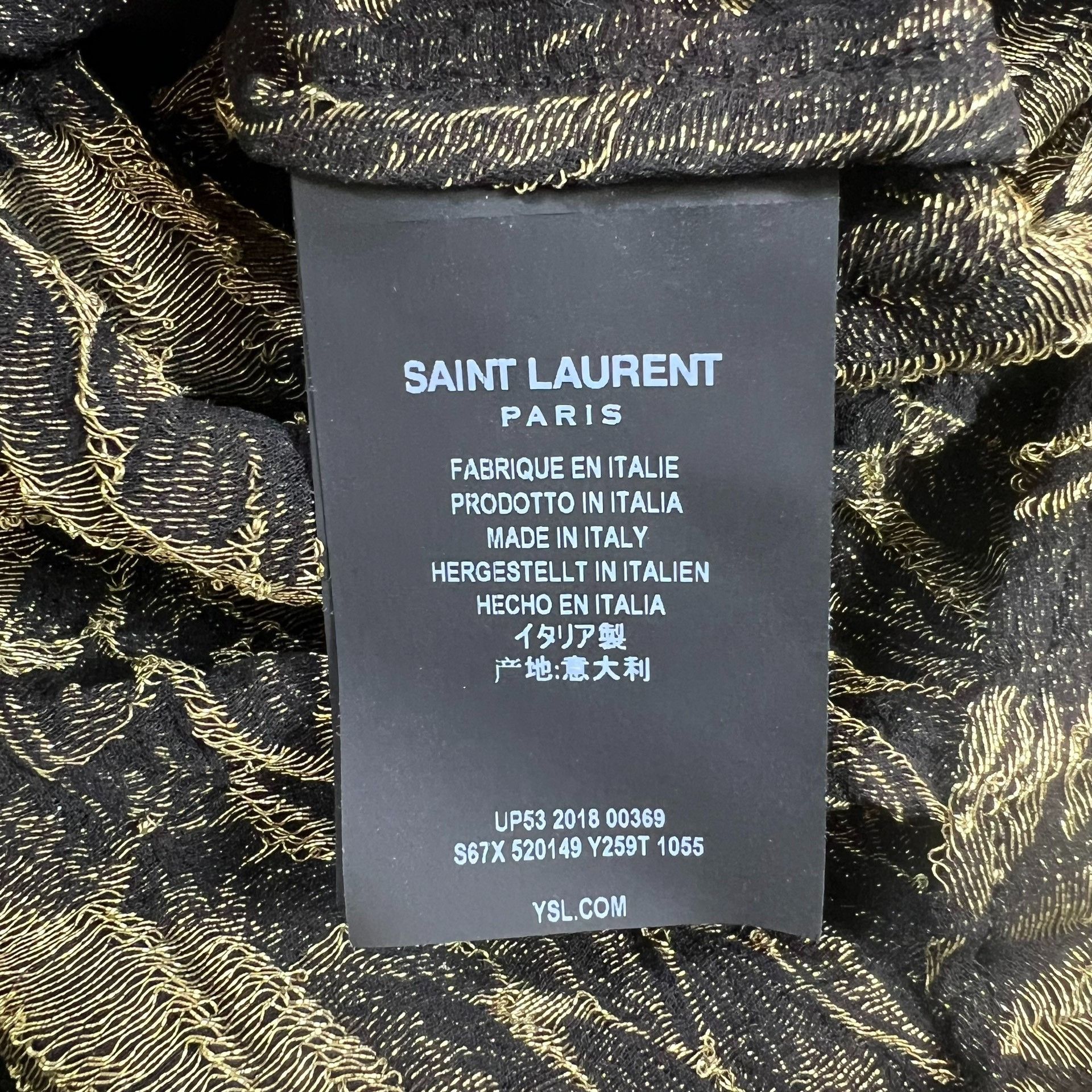 Saint Laurent Paris Saint laurent size 38 Black Gold Sunflower Shirt 2501-Nexta Size US S / EU 44-46 / 1 - 4 Thumbnail