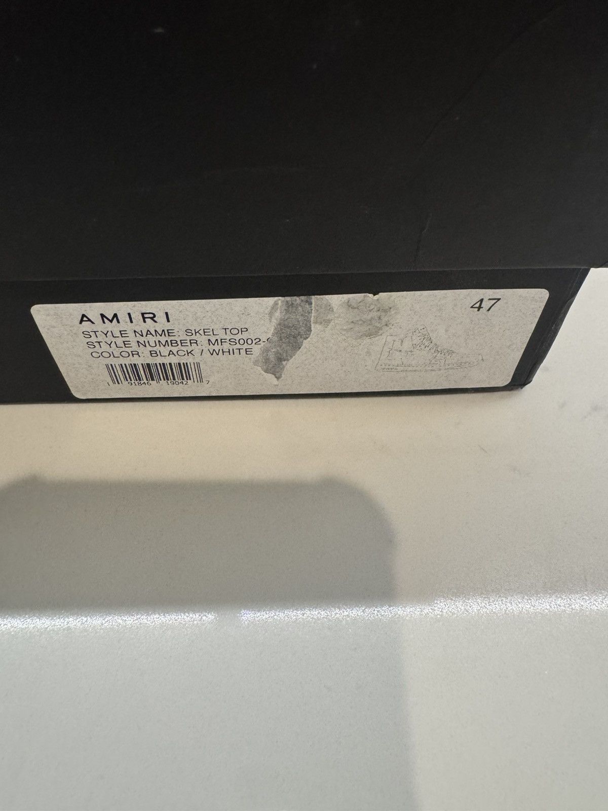Amiri AMIRI Skel Top High Sneakers Black/White – Size 14 Size US 14 / EU 47 - 17 Thumbnail