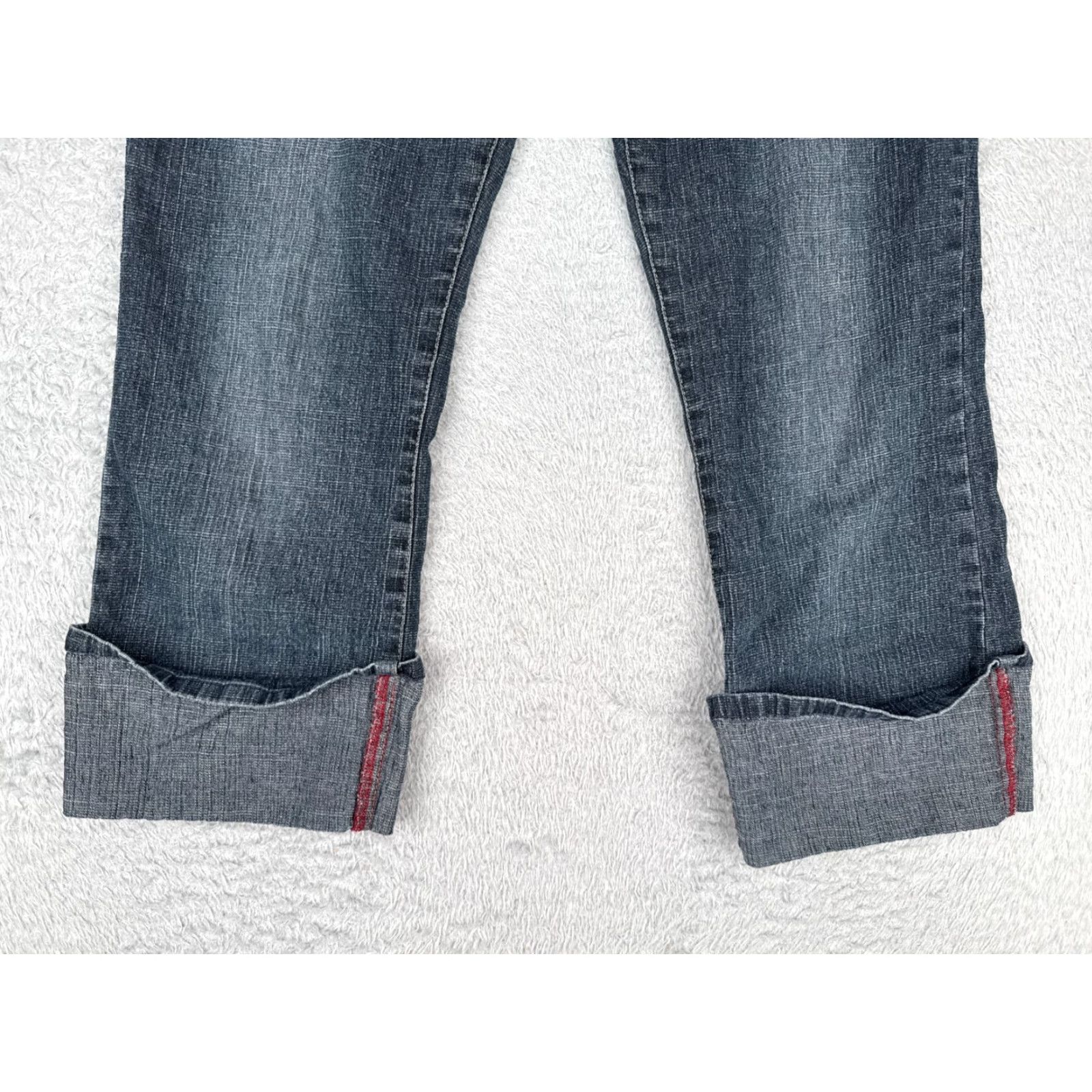 Mossimo Mossimo Jeans Juniors 11 Blue Denim Rolled Hem Straight Leg Ramie Cotton Blend Jeans Size 32" / US 10 / IT 46 - 2 Thumbnail